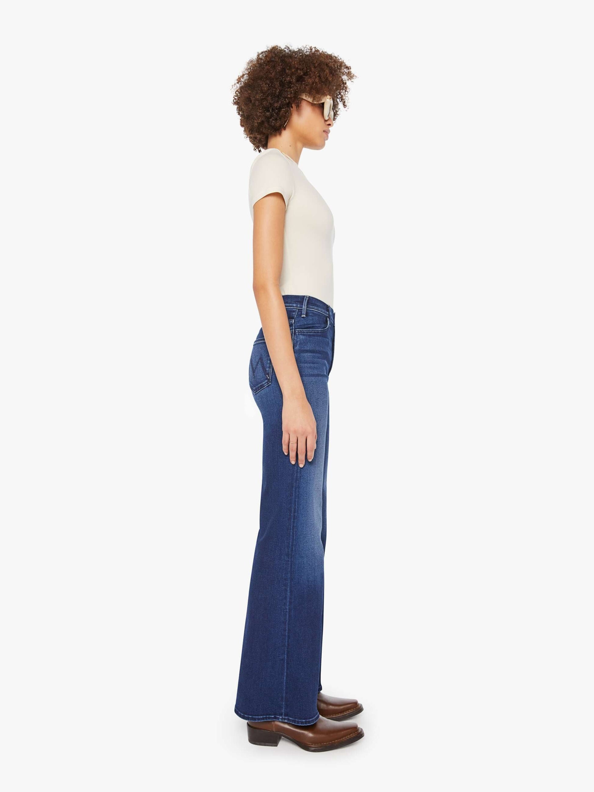 Mother Denim Women The Hustler Roller Sneak