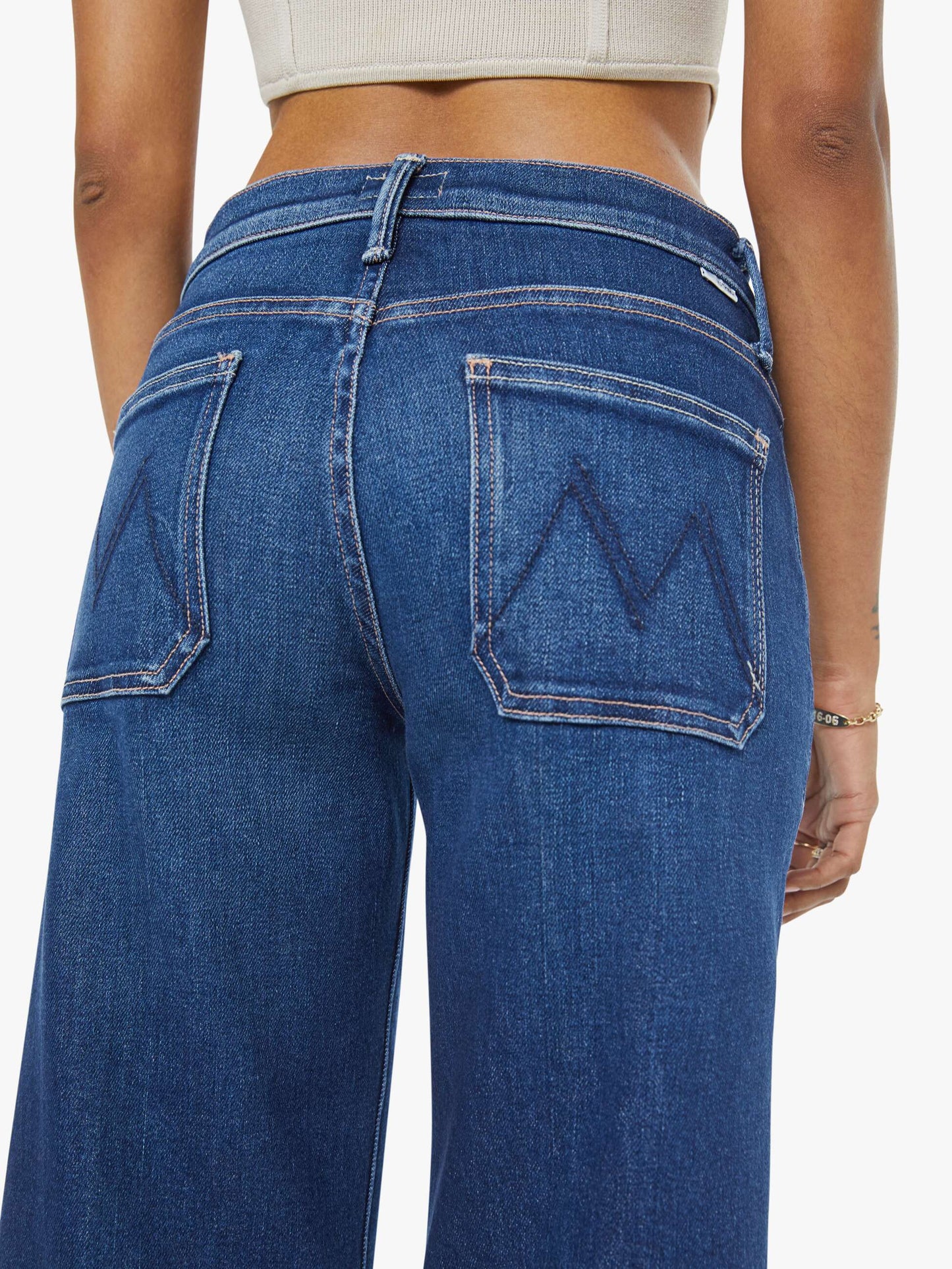 Mother Denim Women PETITES The Lil Patch Pocket Mid Rise Maven Ankle