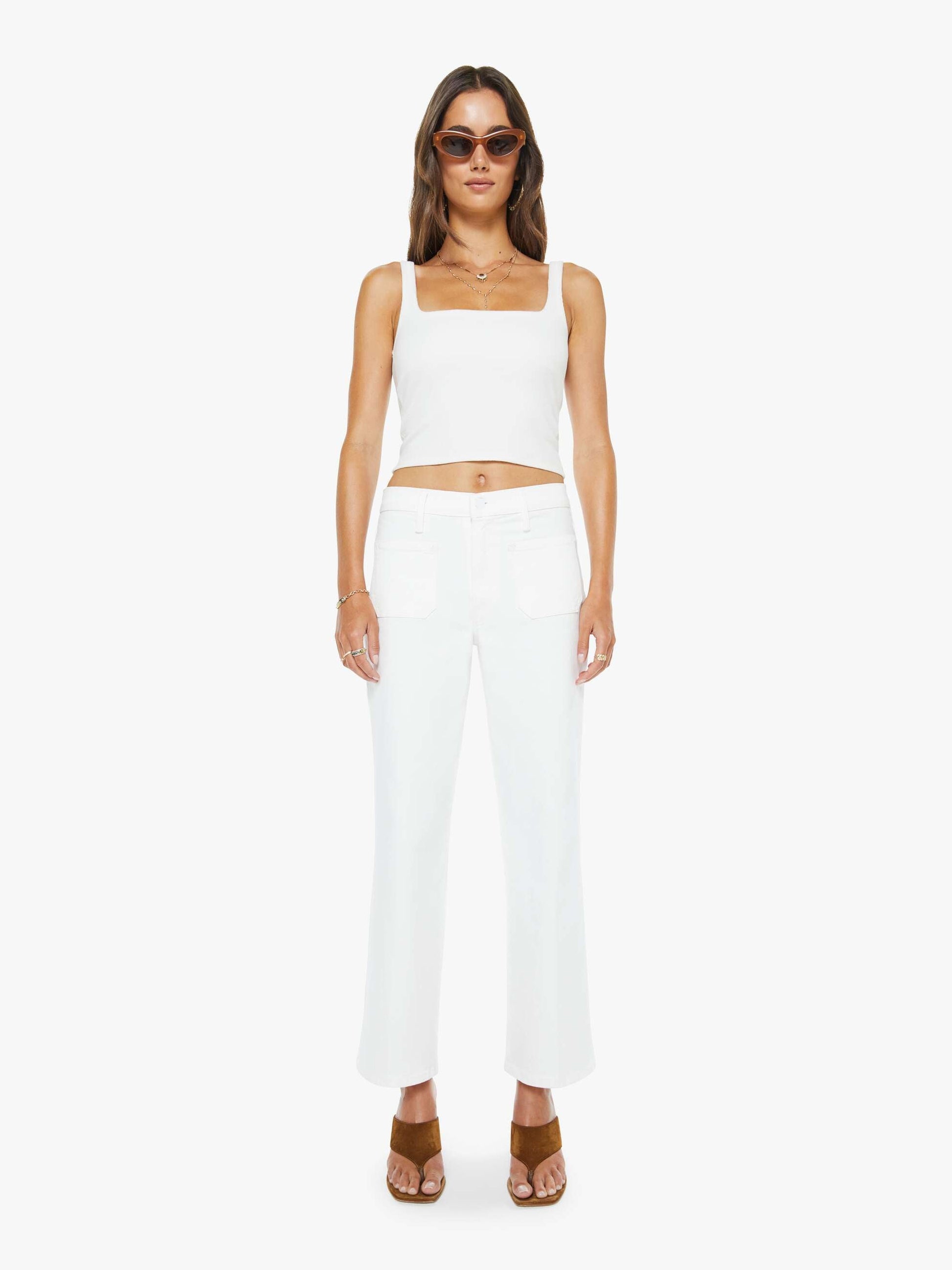Mother Denim Women The Patch Pocket Mid Rise Maven Ankle