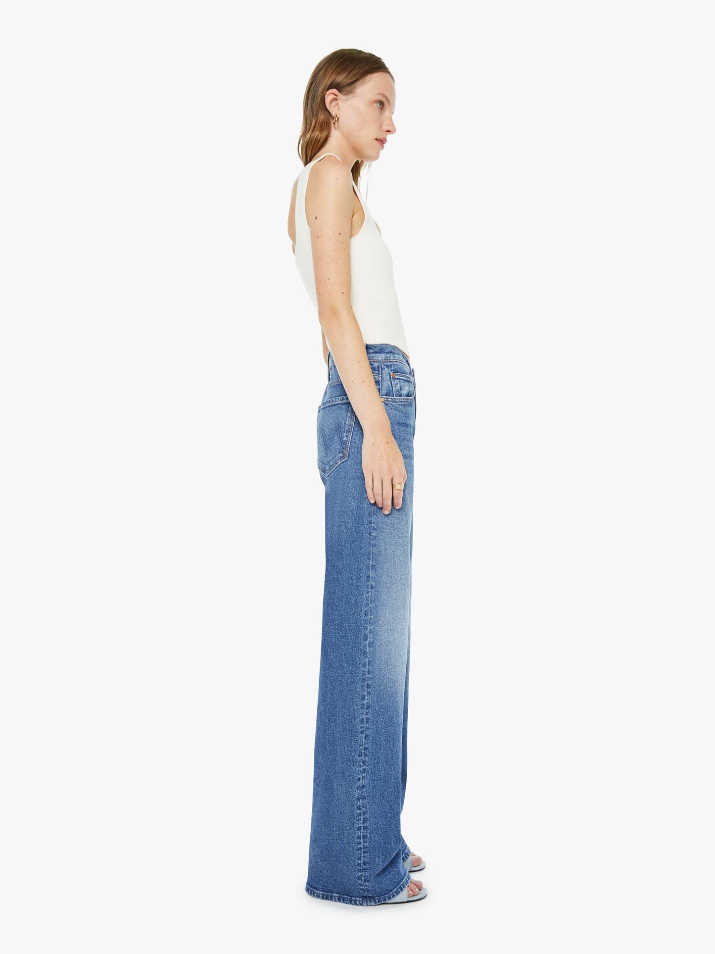 Mother Denim Women The Mid Rise Lasso Heel