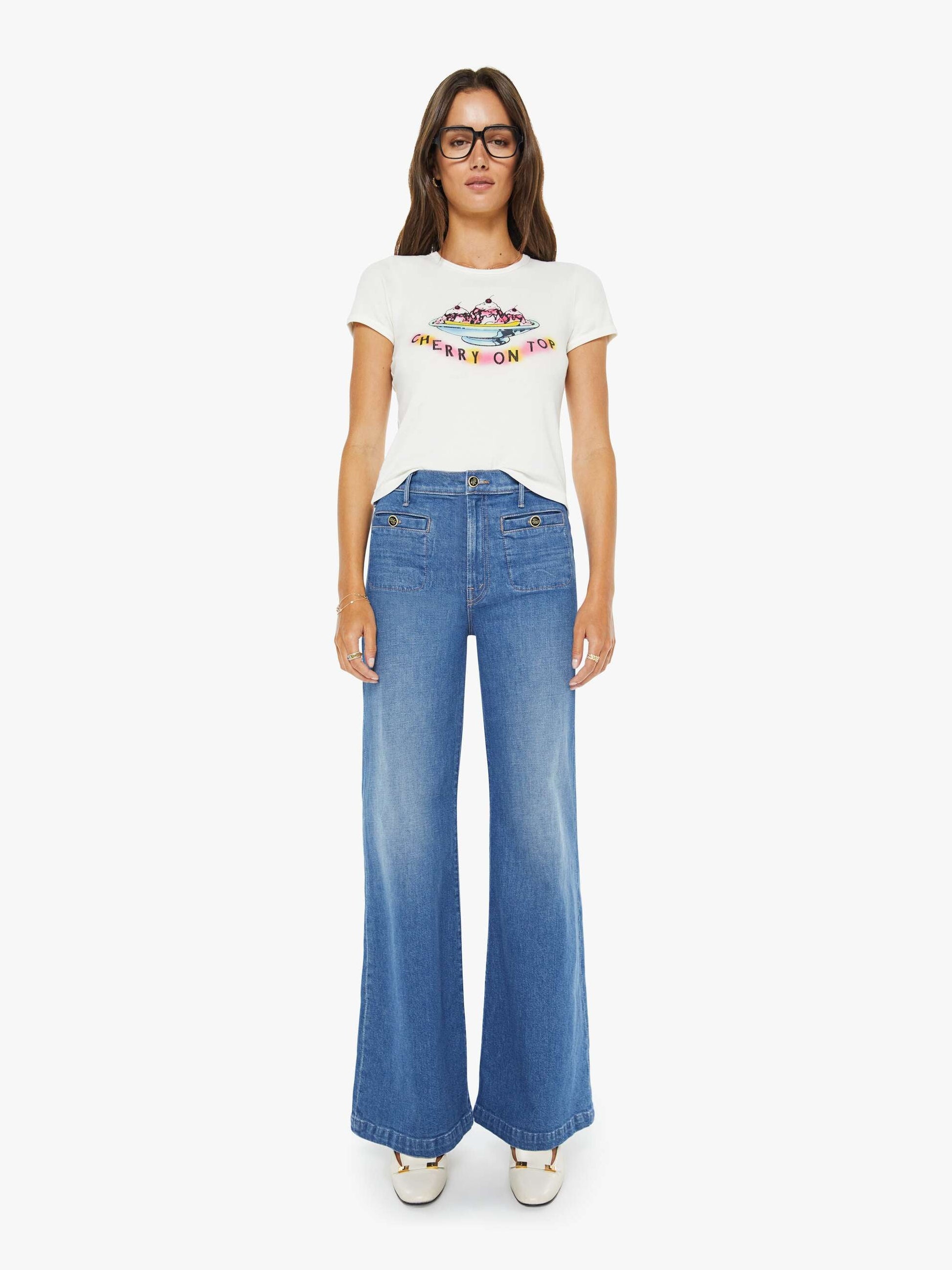 Mother Denim Women The Stashed Hustler Roller Sneak