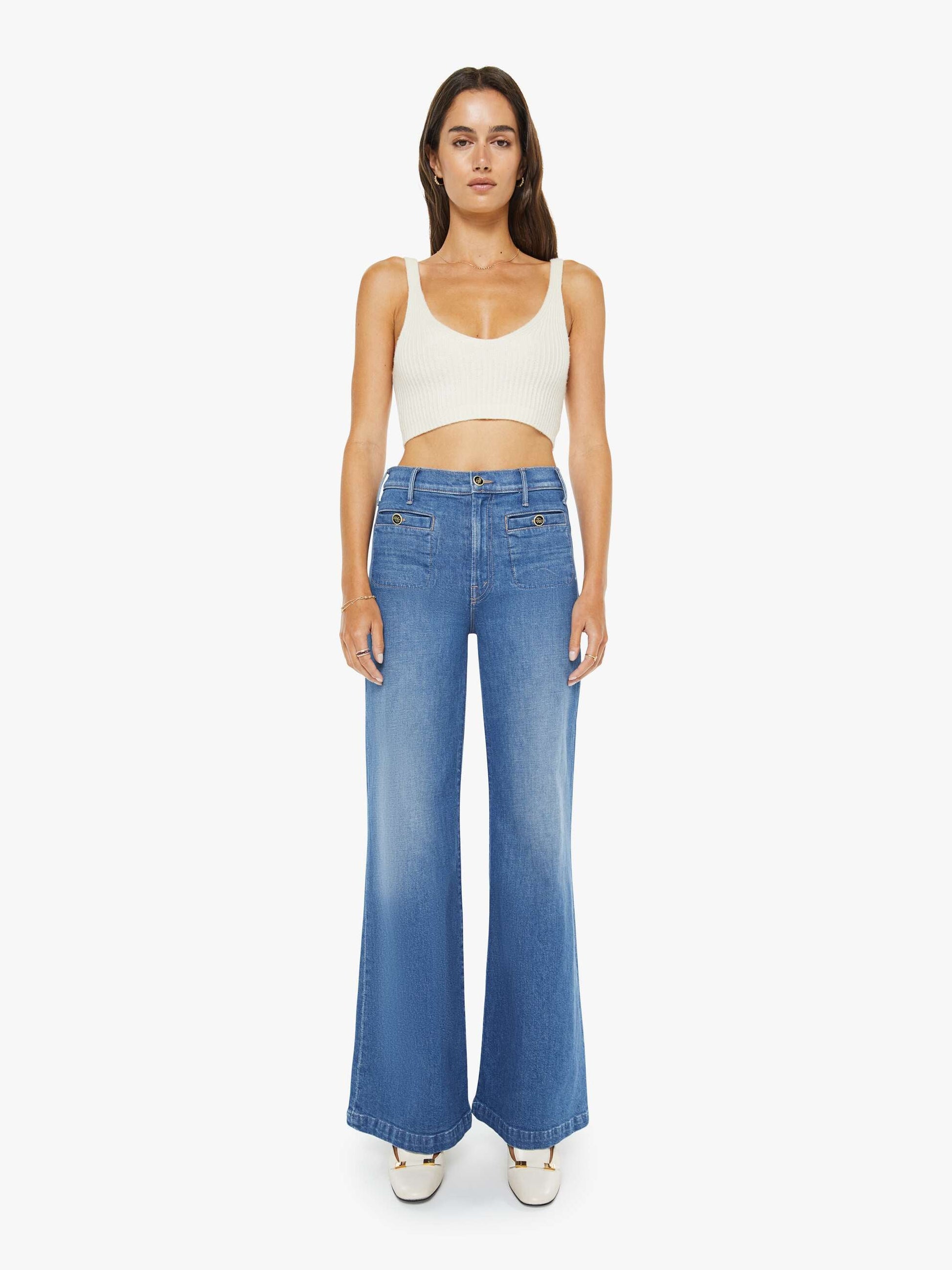 Mother Denim Women The Stashed Hustler Roller Sneak