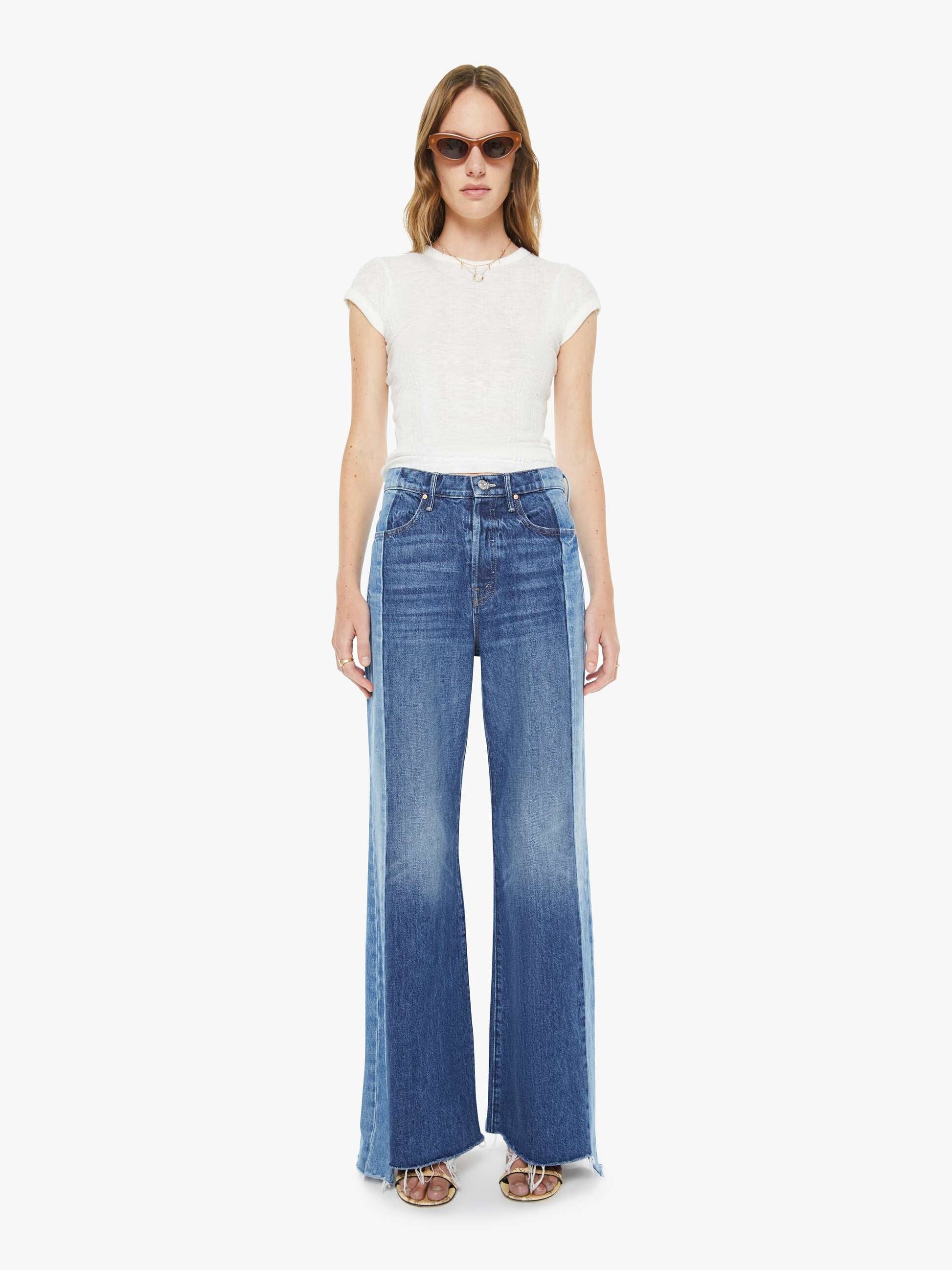 Mother Denim Women The Tux Sidestepper Sneak Fray
