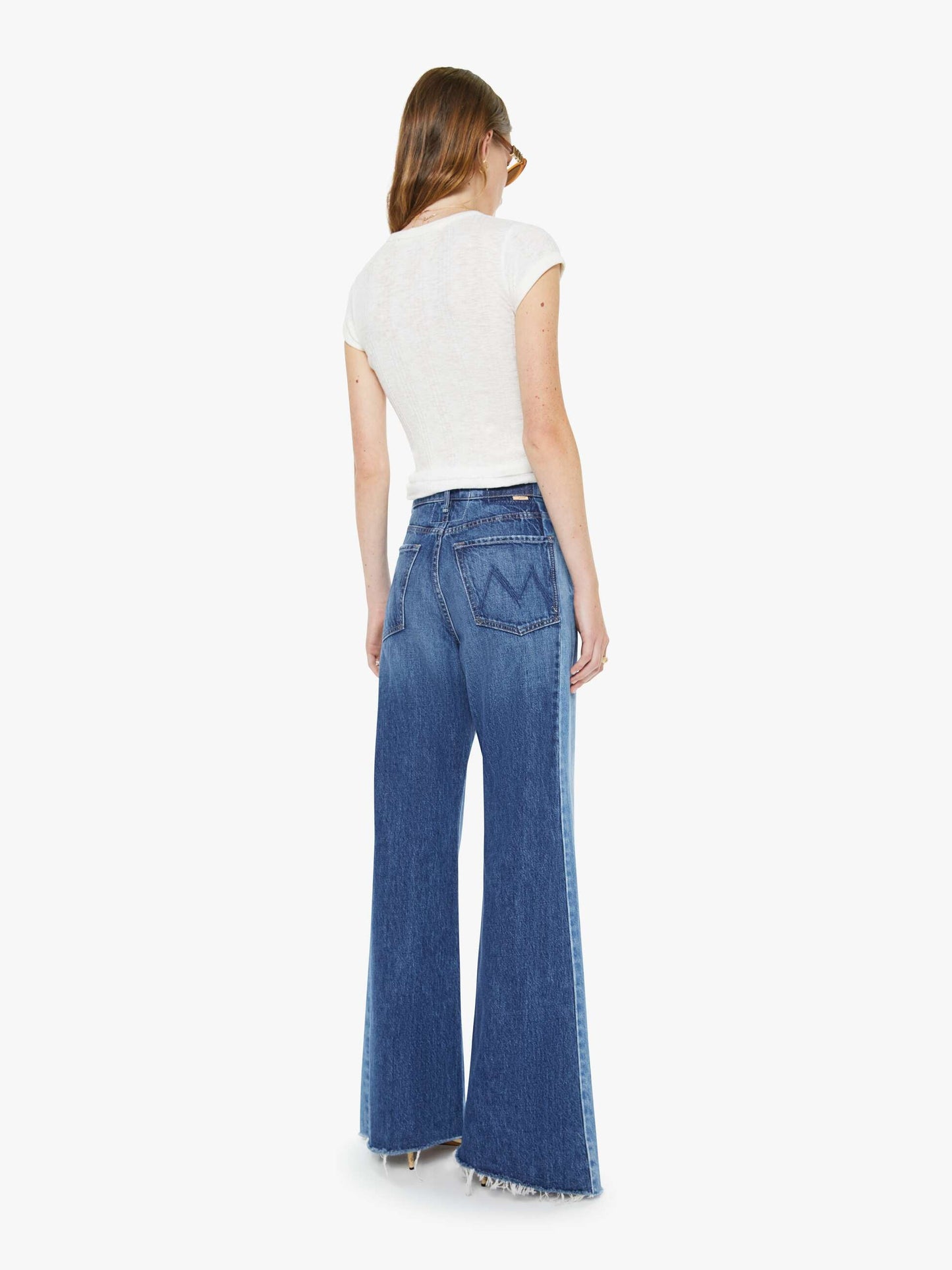 Mother Denim Women The Tux Sidestepper Sneak Fray