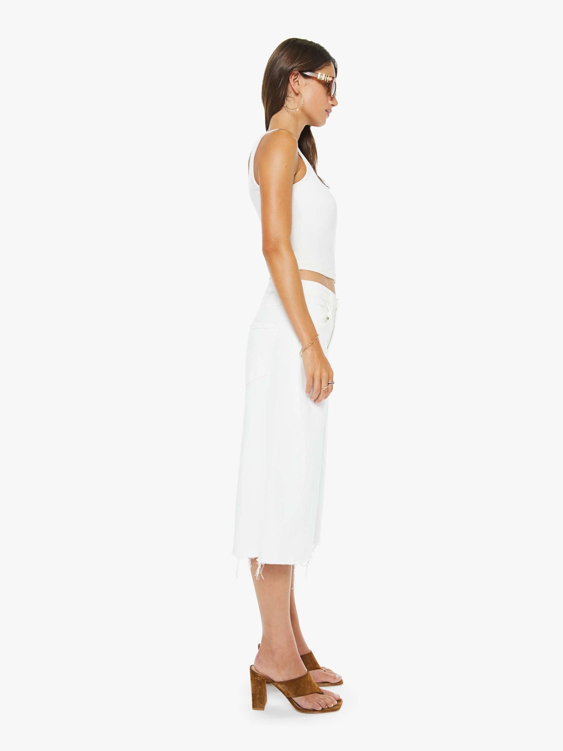 Mother Denim Women The Whole Lot Zip Twist Fray