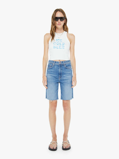 Mother Denim Women High Waisted Rider Bermuda Short Fray