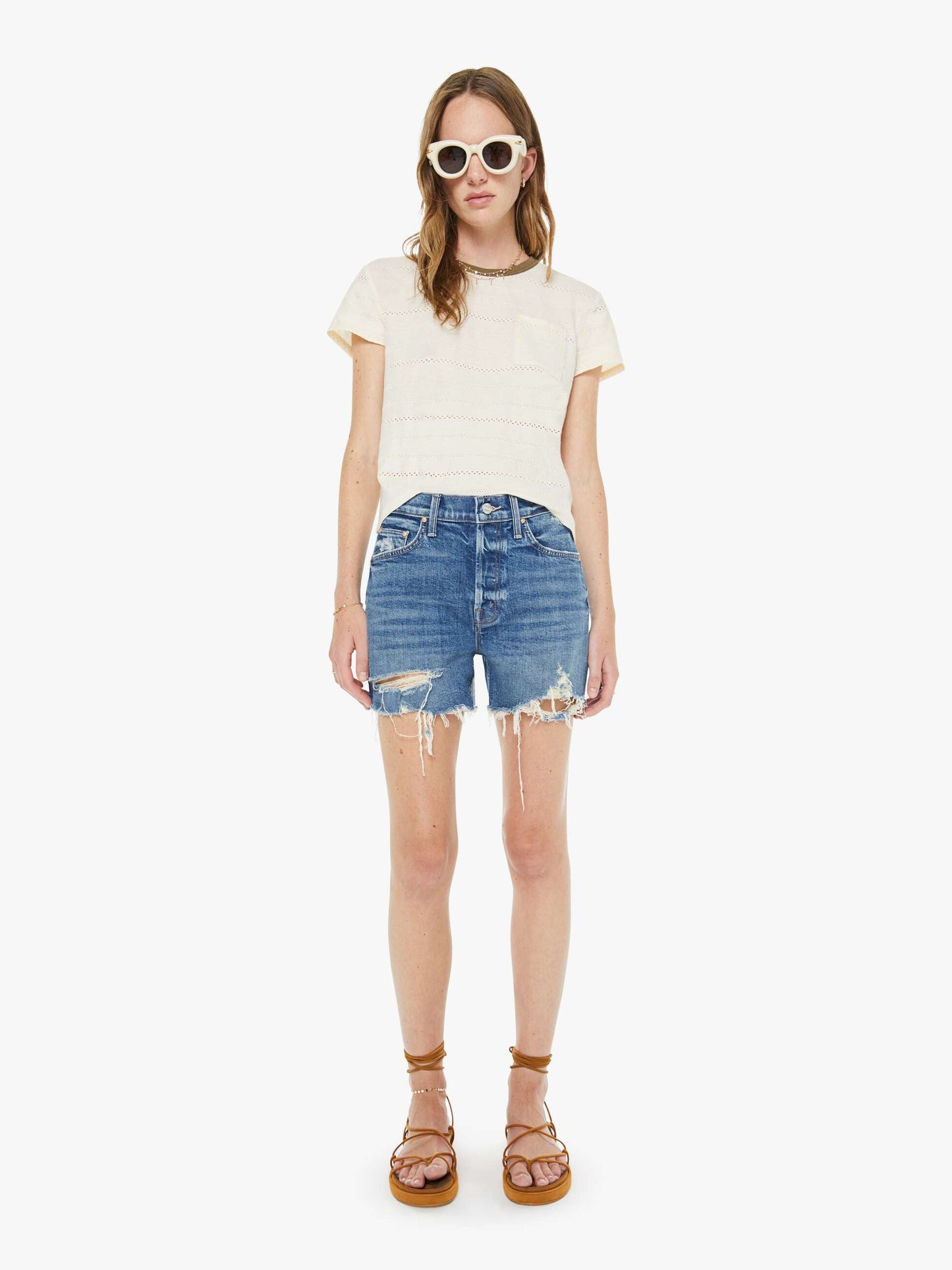 Mother Denim Women The Skipper Short N' Long Chew