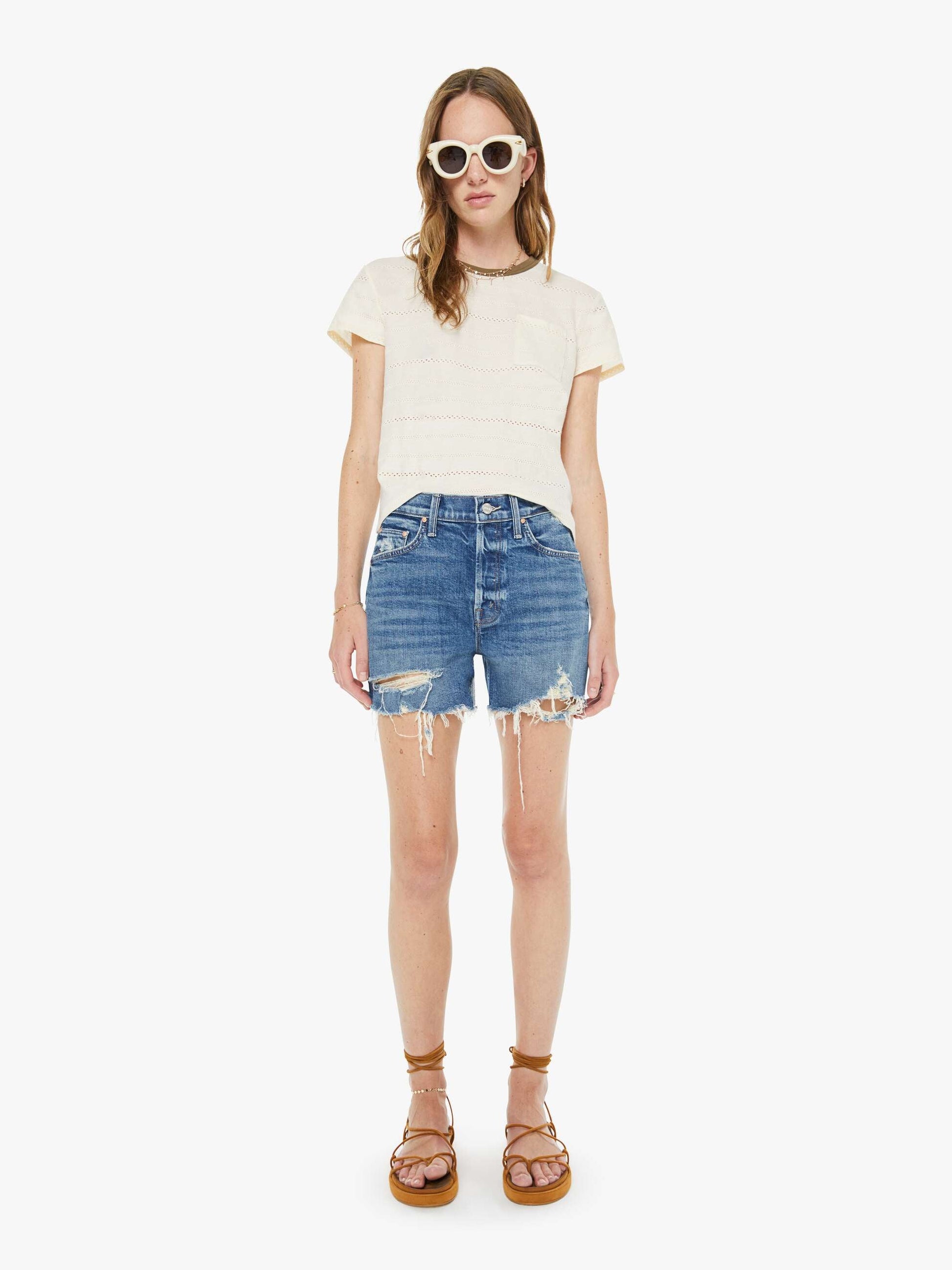 Mother Denim Women The Skipper Short N' Long Chew