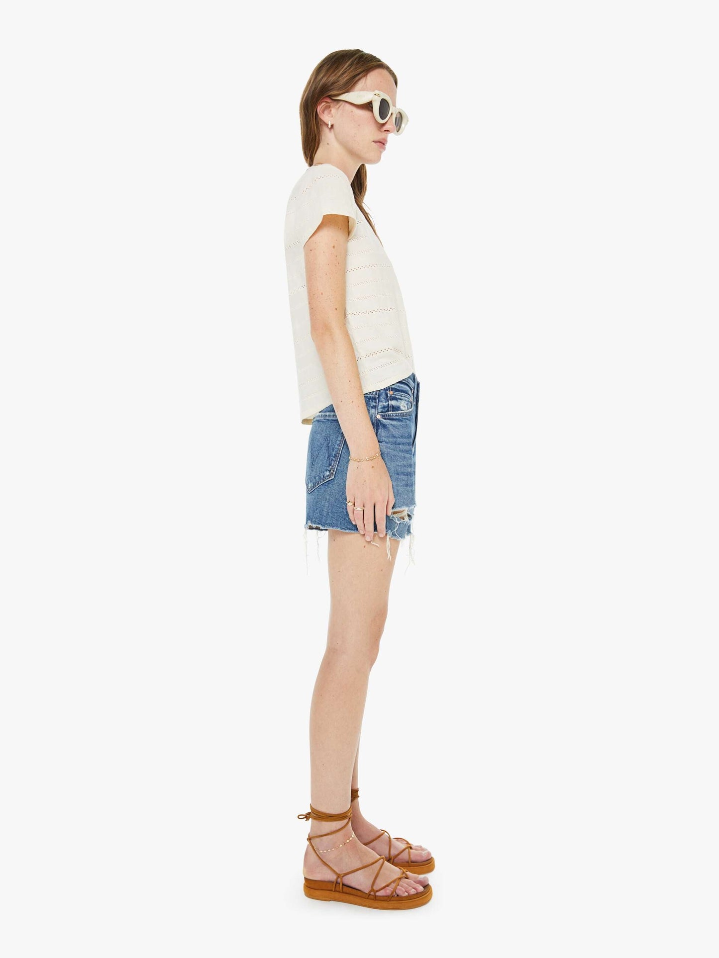 Mother Denim Women The Skipper Short N' Long Chew