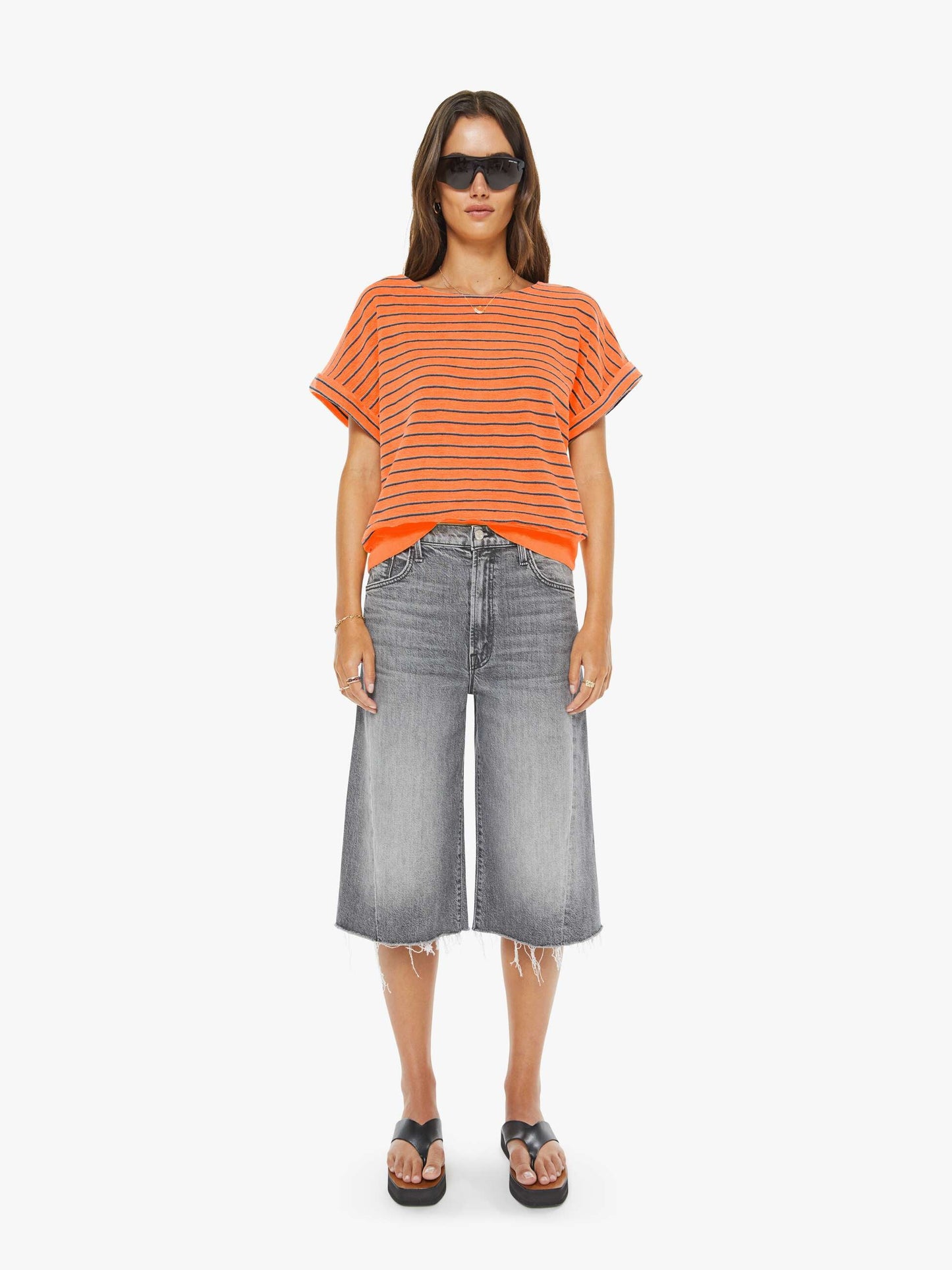 Mother Denim Women The Whole Lot Zip Twist Fray