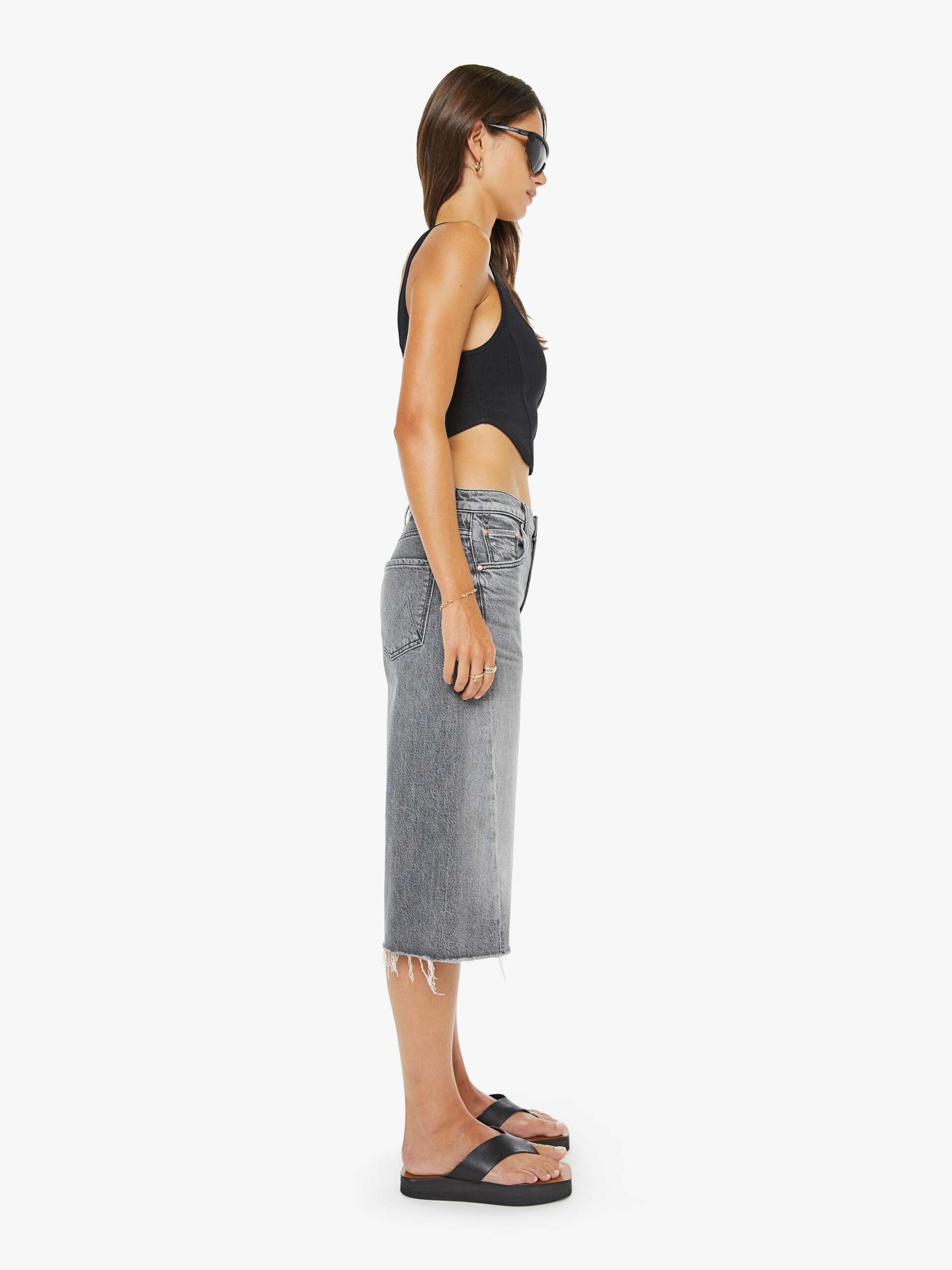 Mother Denim Women The Whole Lot Zip Twist Fray