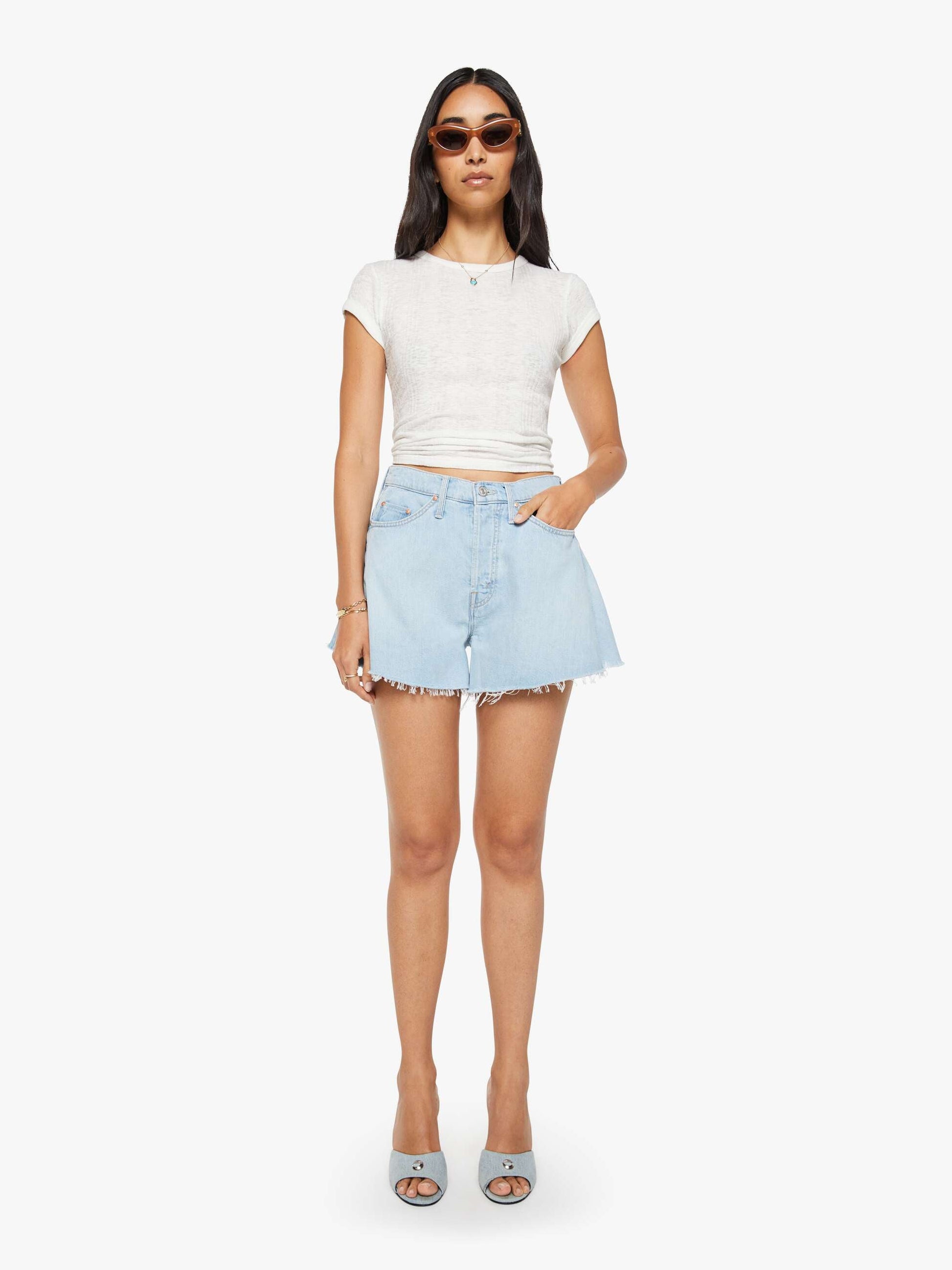 Mother Denim Women The Flutter Short Fray