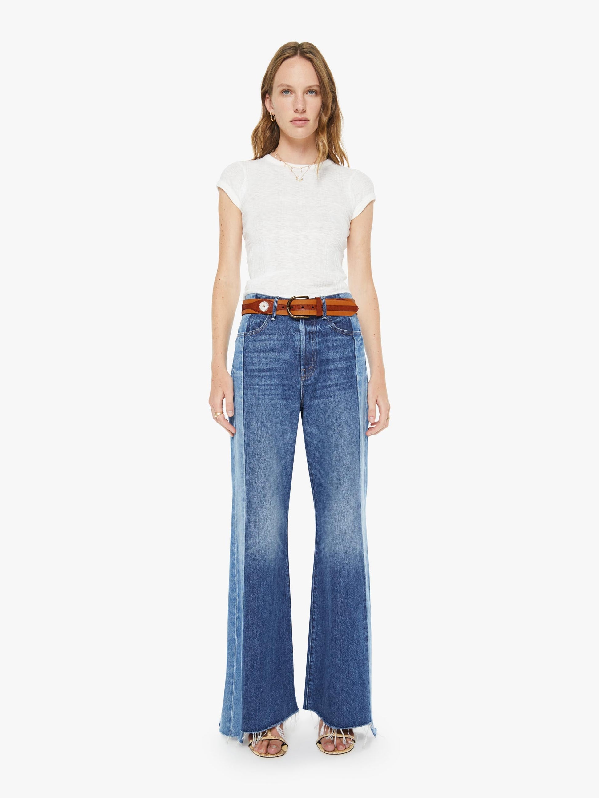 Mother Denim Women The 2 Tone Leather Belt