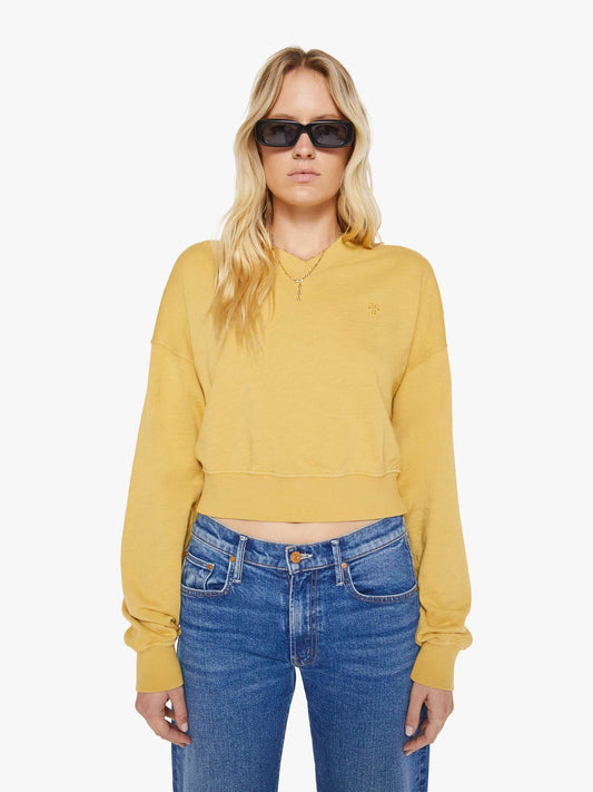 Mother Denim Brands Eterne Cropped V-Neck Sweatshirt