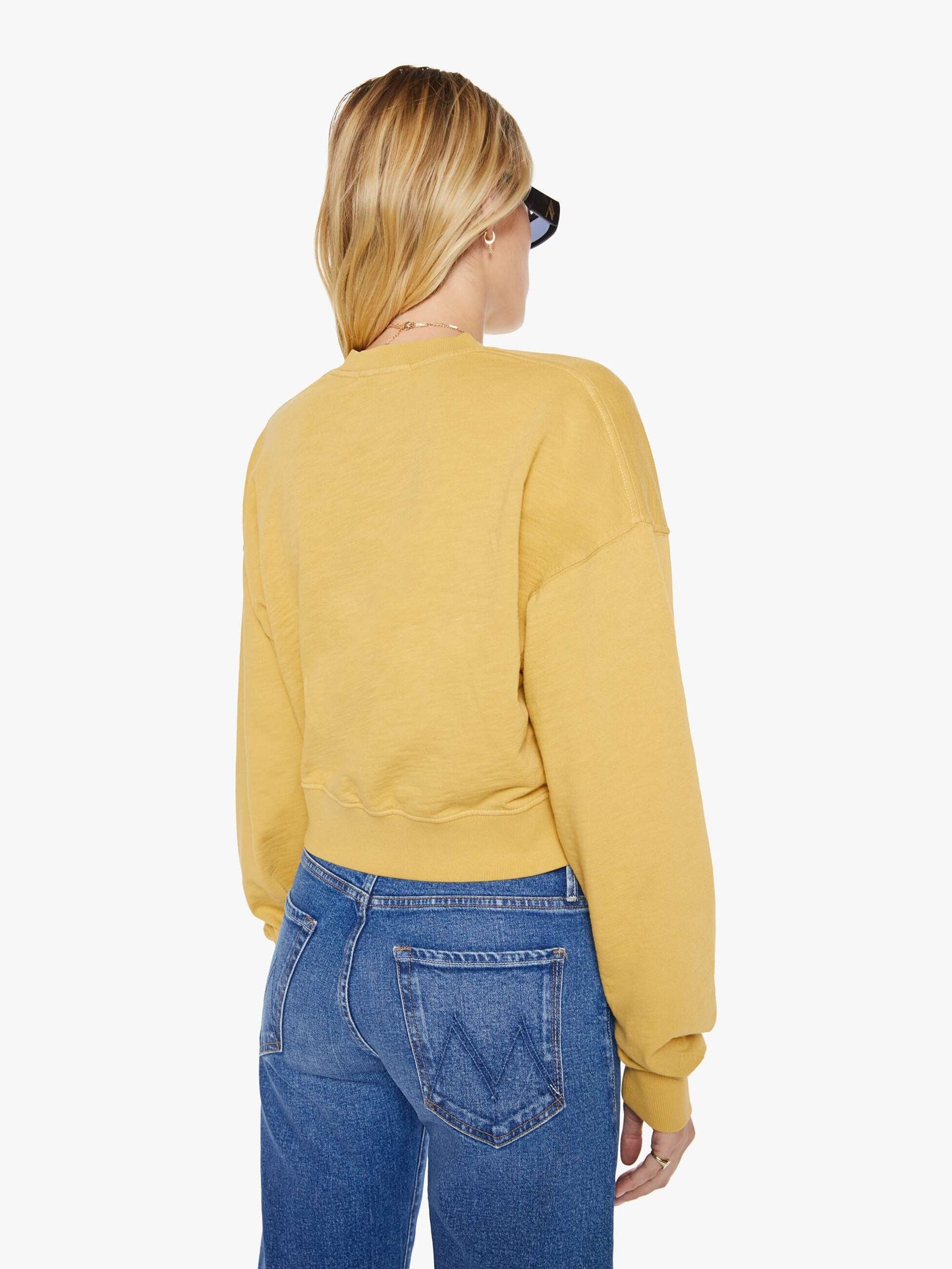 Mother Denim Brands Eterne Cropped V-Neck Sweatshirt