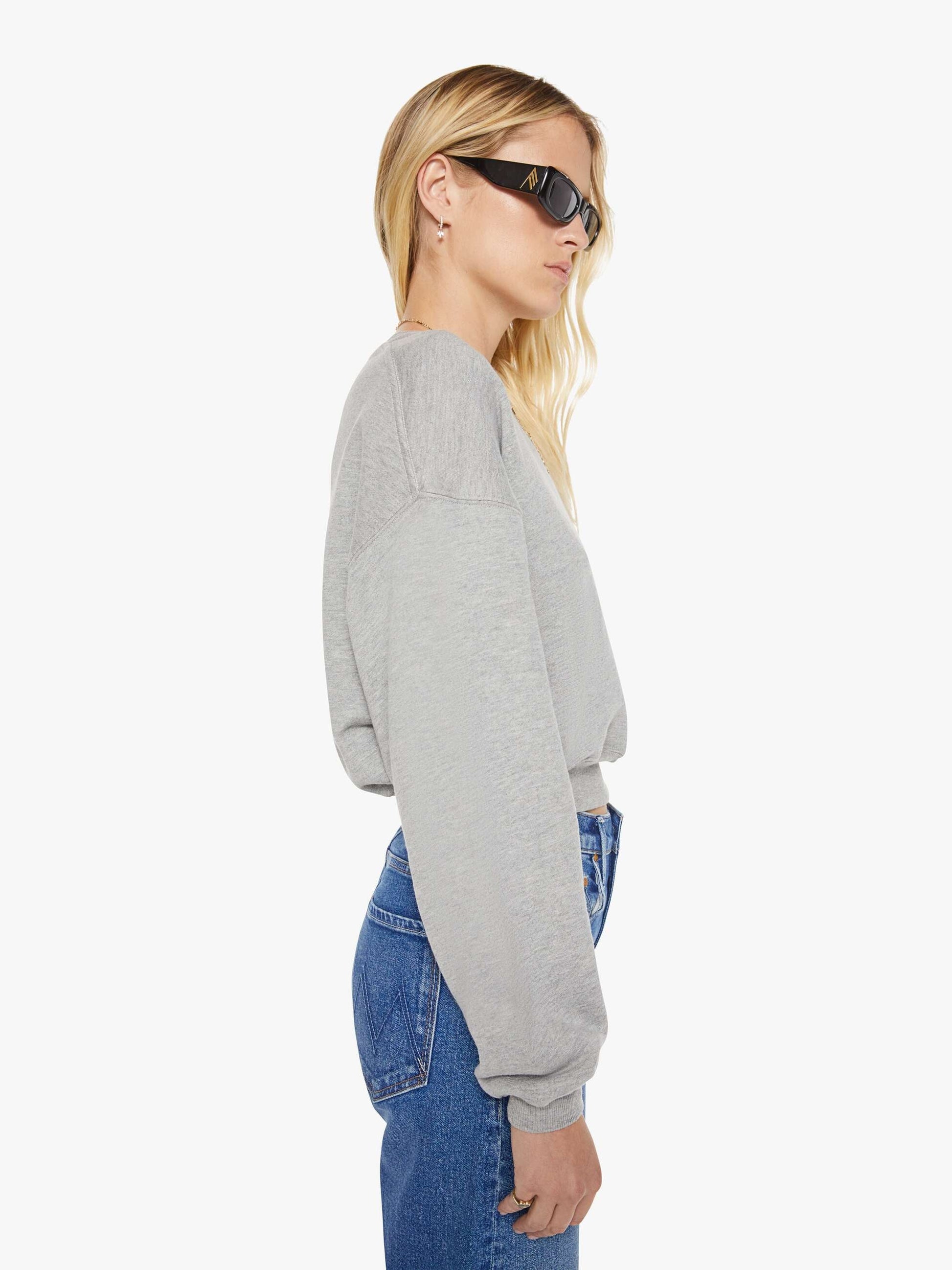 Mother Denim Brands Eterne Cropped Crewneck Sweatshirt