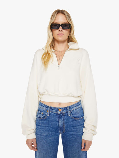 Mother Denim Brands Eterne Cropped Half-Zip Sweatshirt