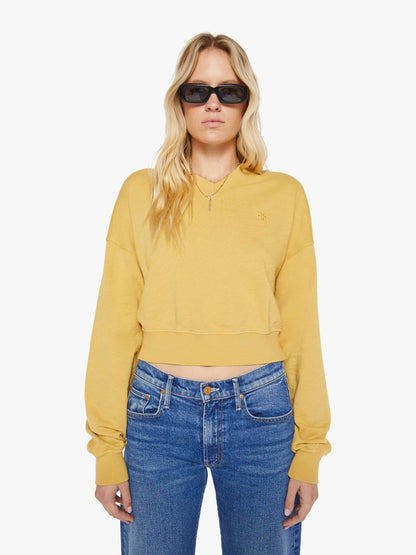 Mother Denim Brands Eterne Cropped V-Neck Sweatshirt