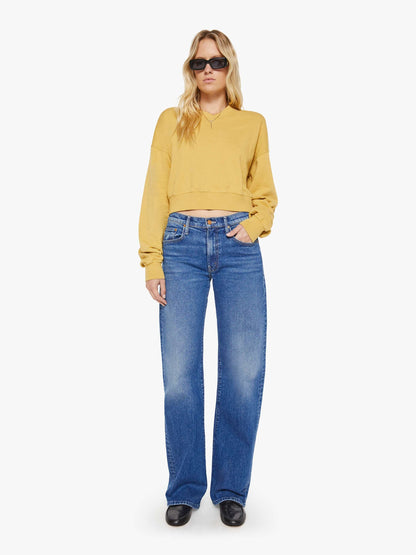 Mother Denim Brands Eterne Cropped V-Neck Sweatshirt