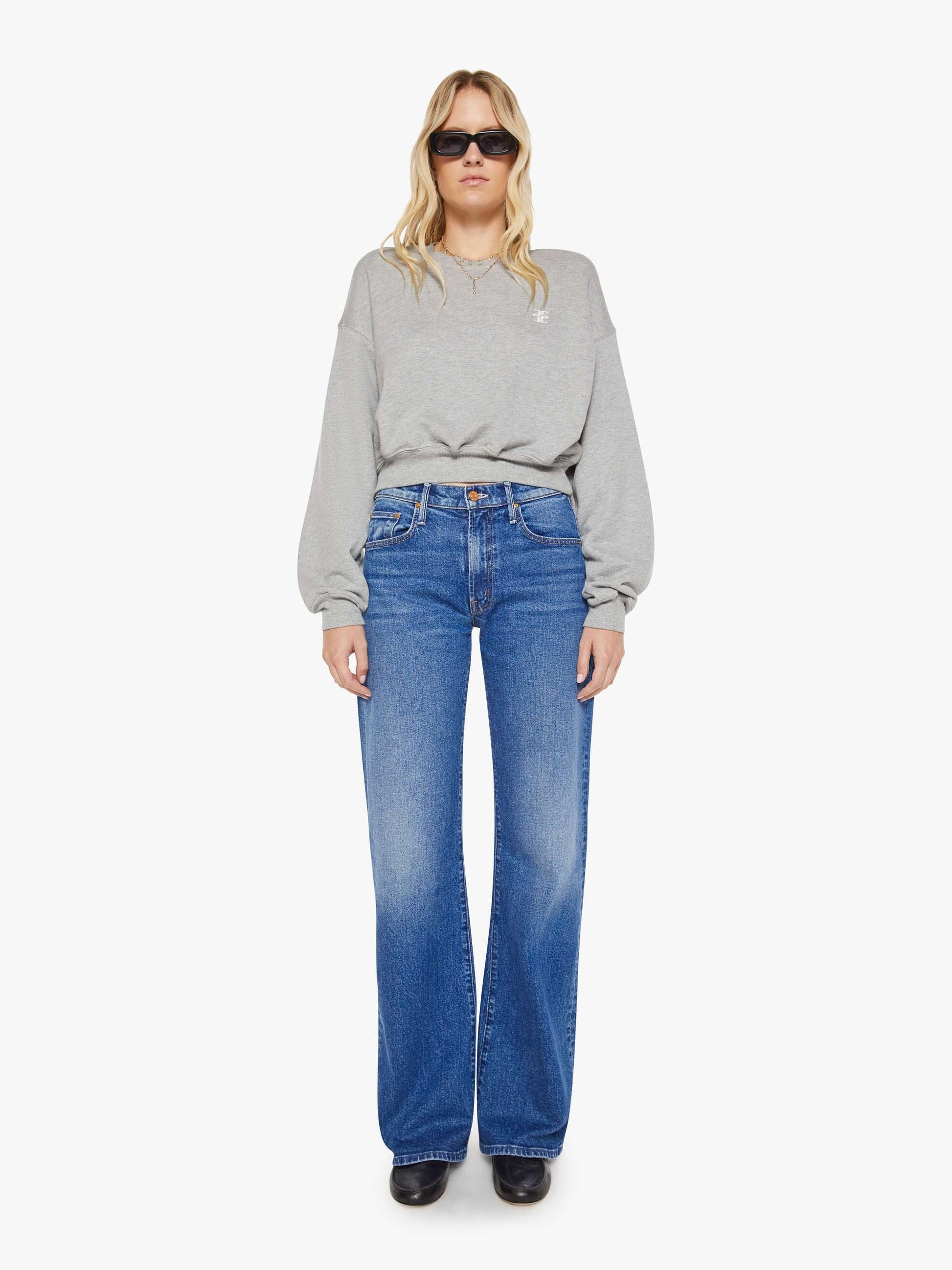 Mother Denim Brands Eterne Cropped Crewneck Sweatshirt
