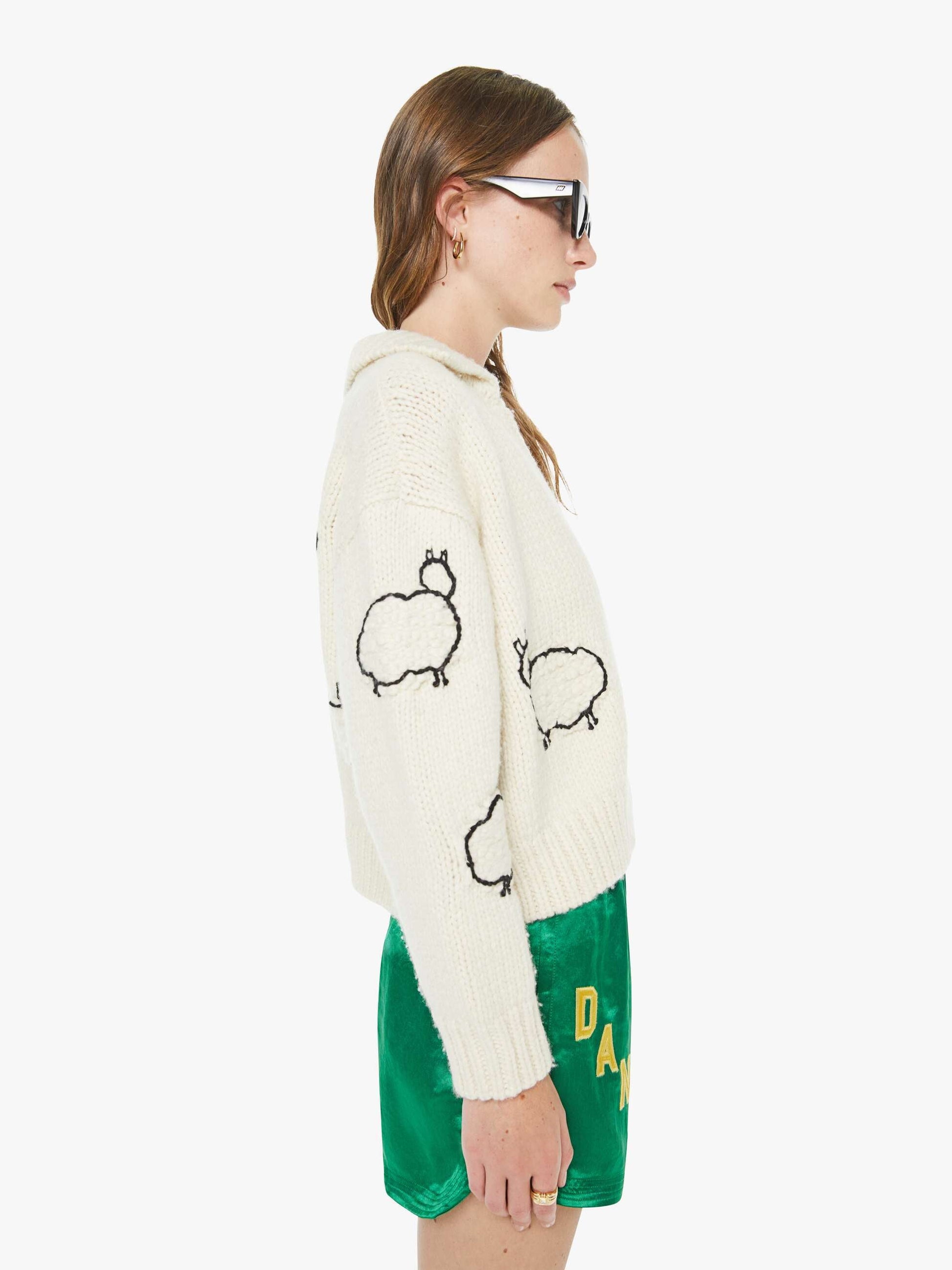 Mother Denim Women The Crop Raquette Cardigan