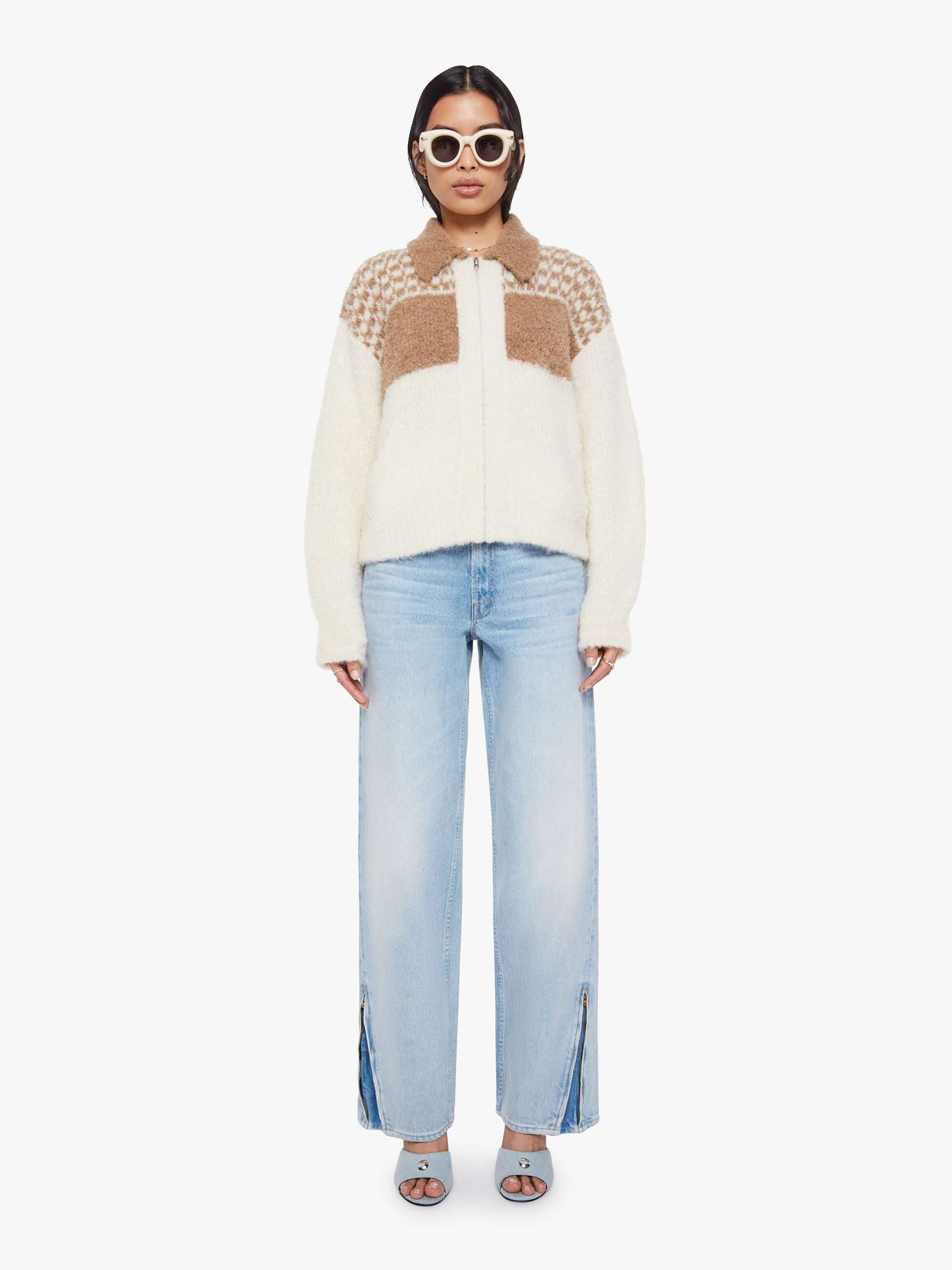 Mother Denim Women The Zip Raquette Cardigan