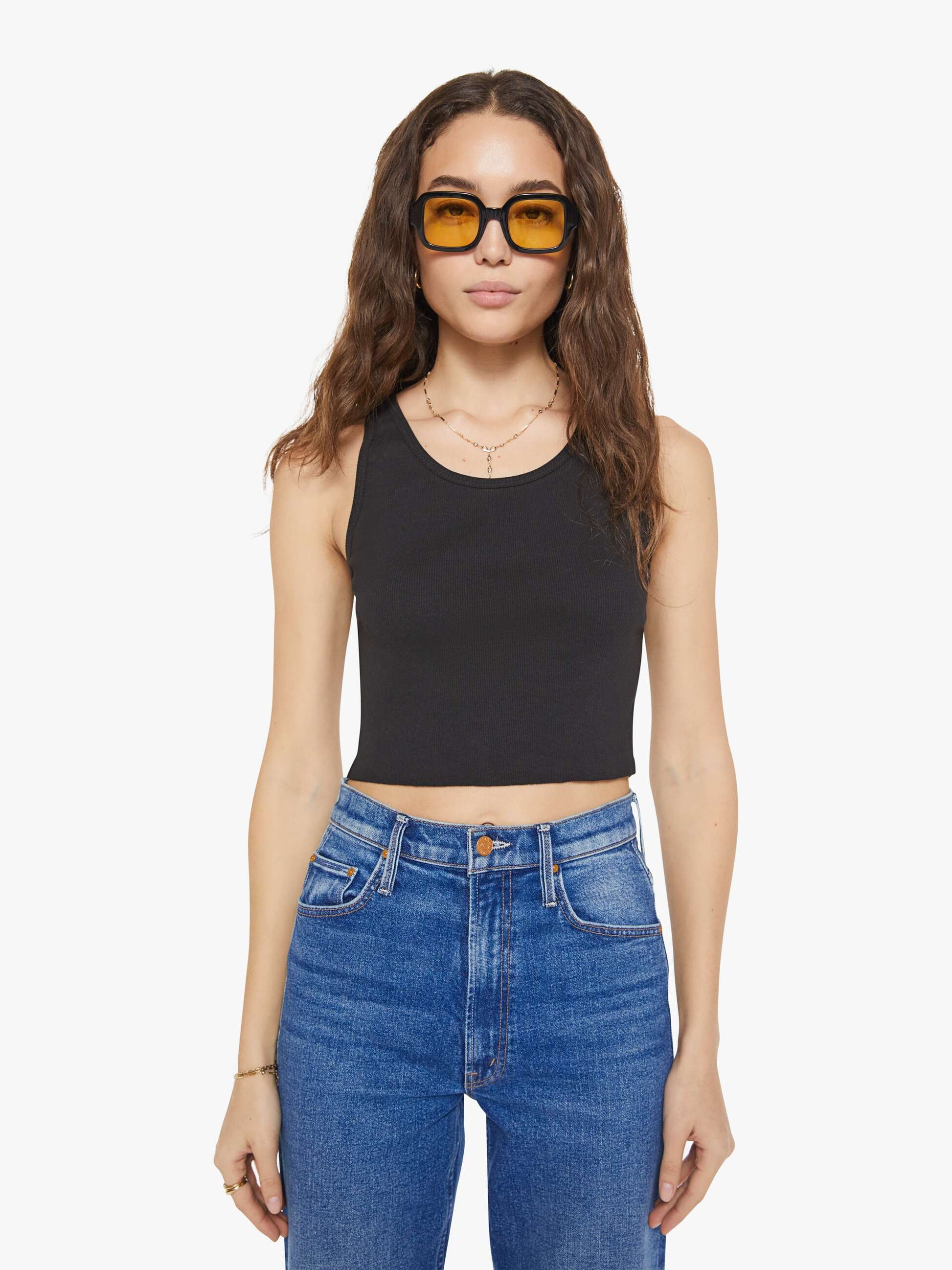 Mother Denim Women Eterne Cropped Scoop Neck Tank
