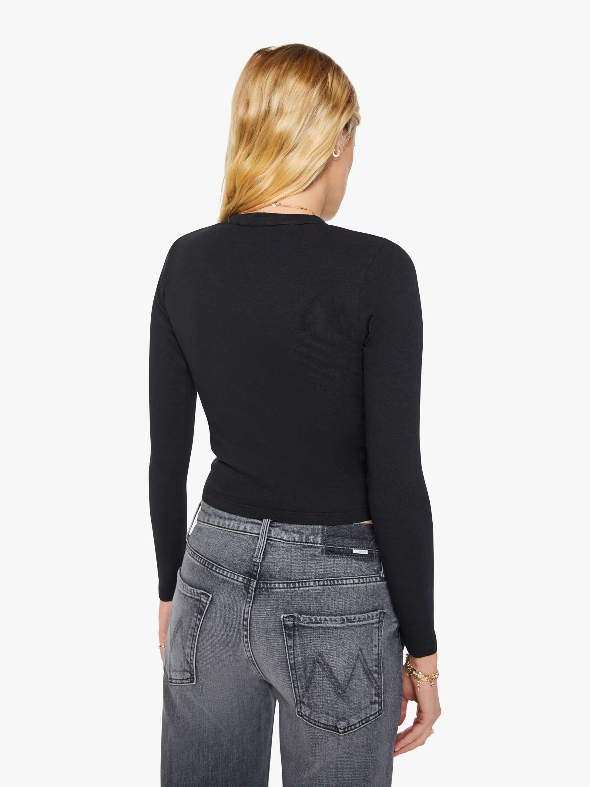 Mother Denim Women The L/S Itty Bitty Crop