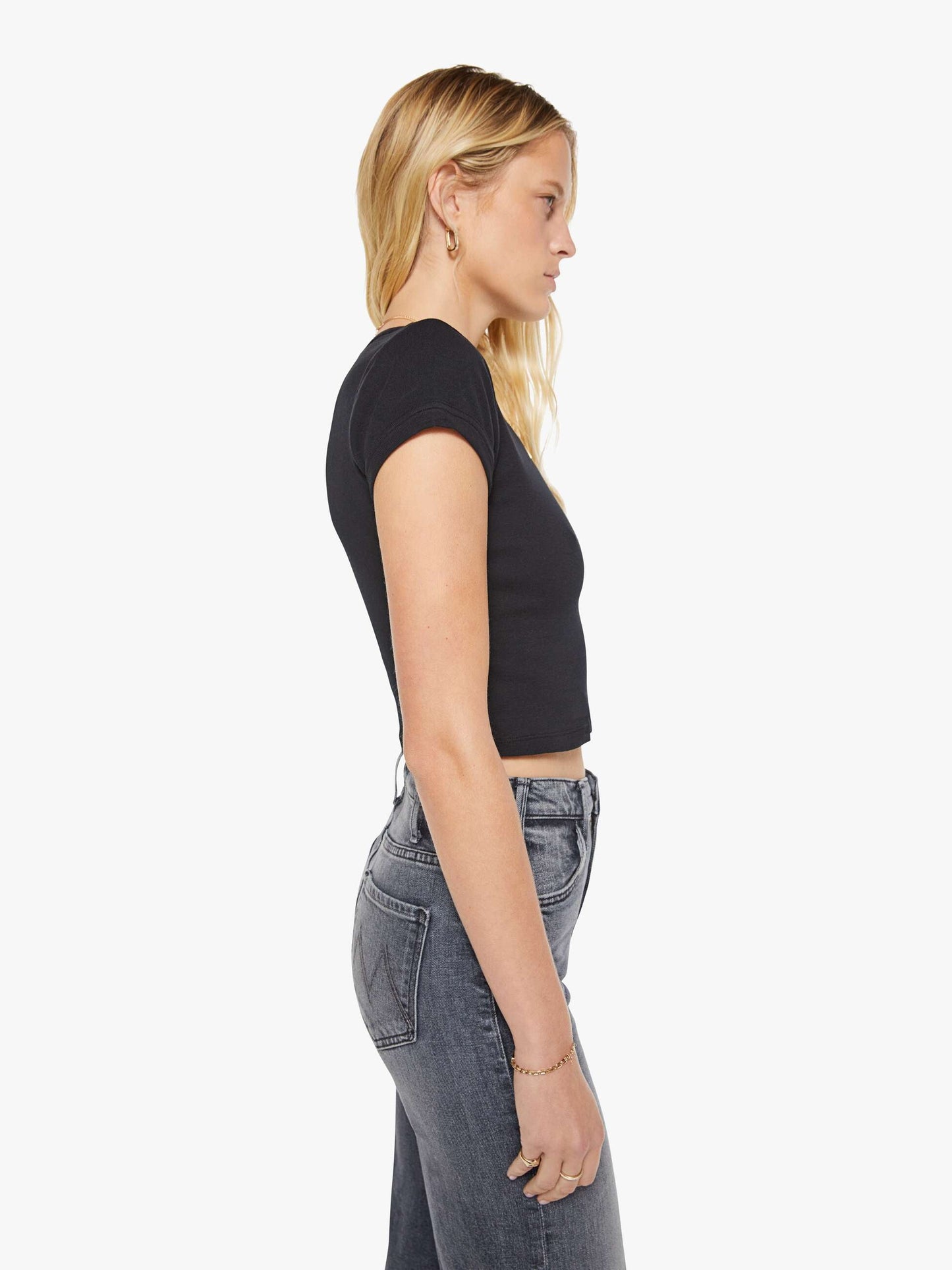 Mother Denim Women The Itty Bitty Ringer Crop