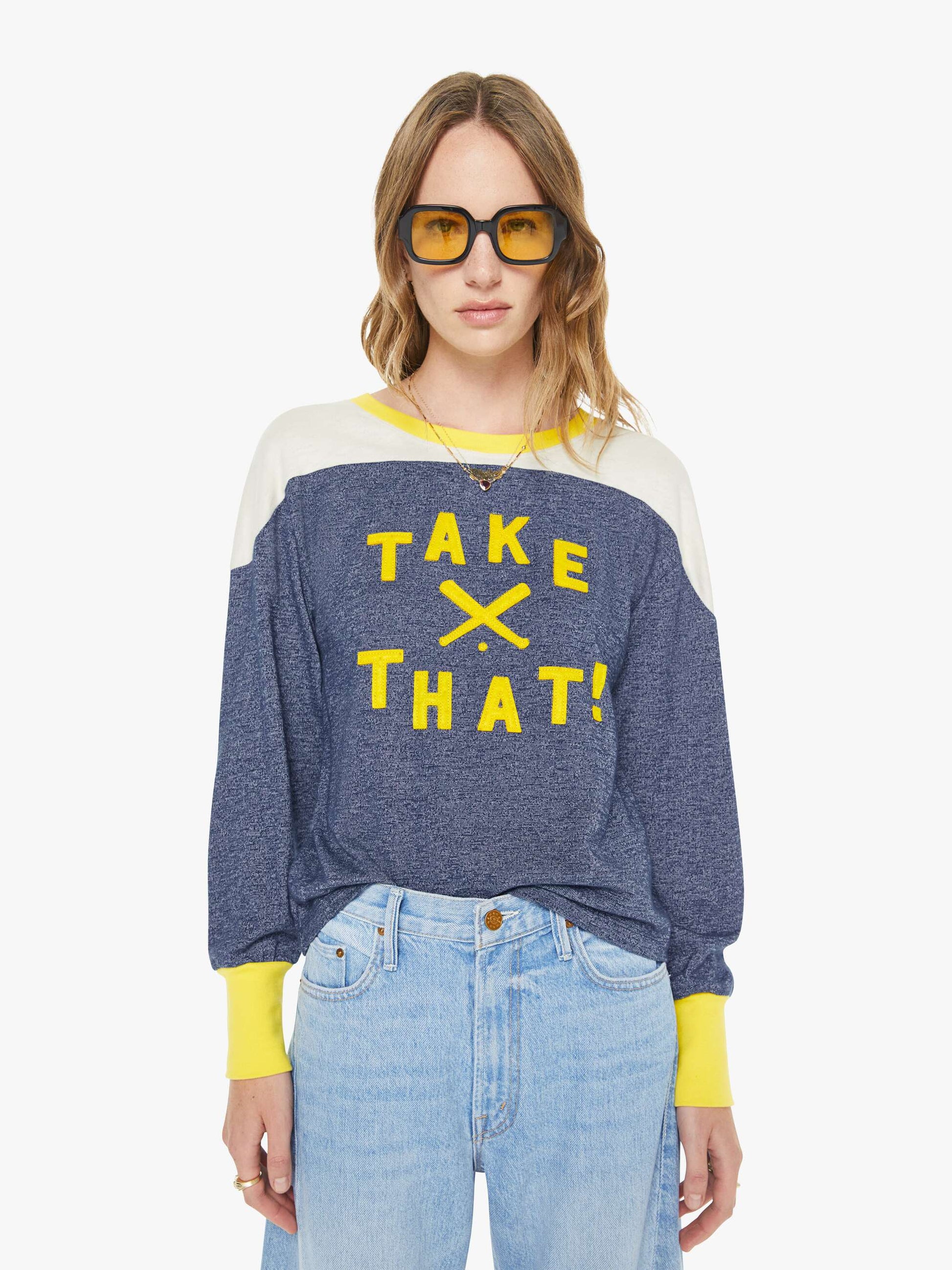 Mother Denim Women The L/S Cap Outfielder