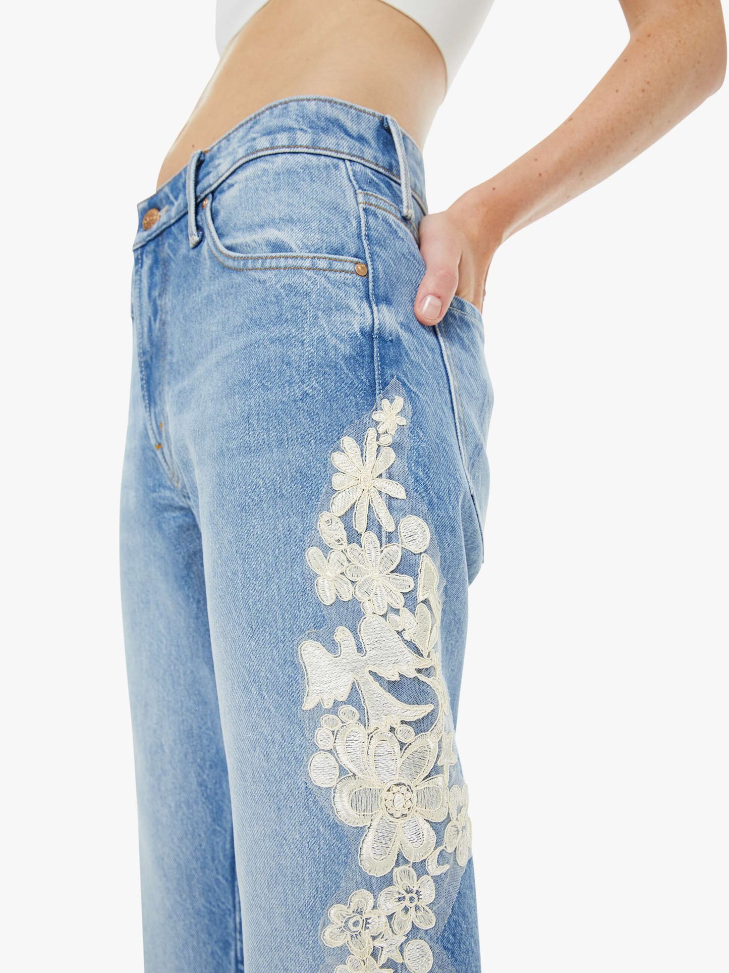 Mother Denim Women The Memory Lane Puff Sleeve
