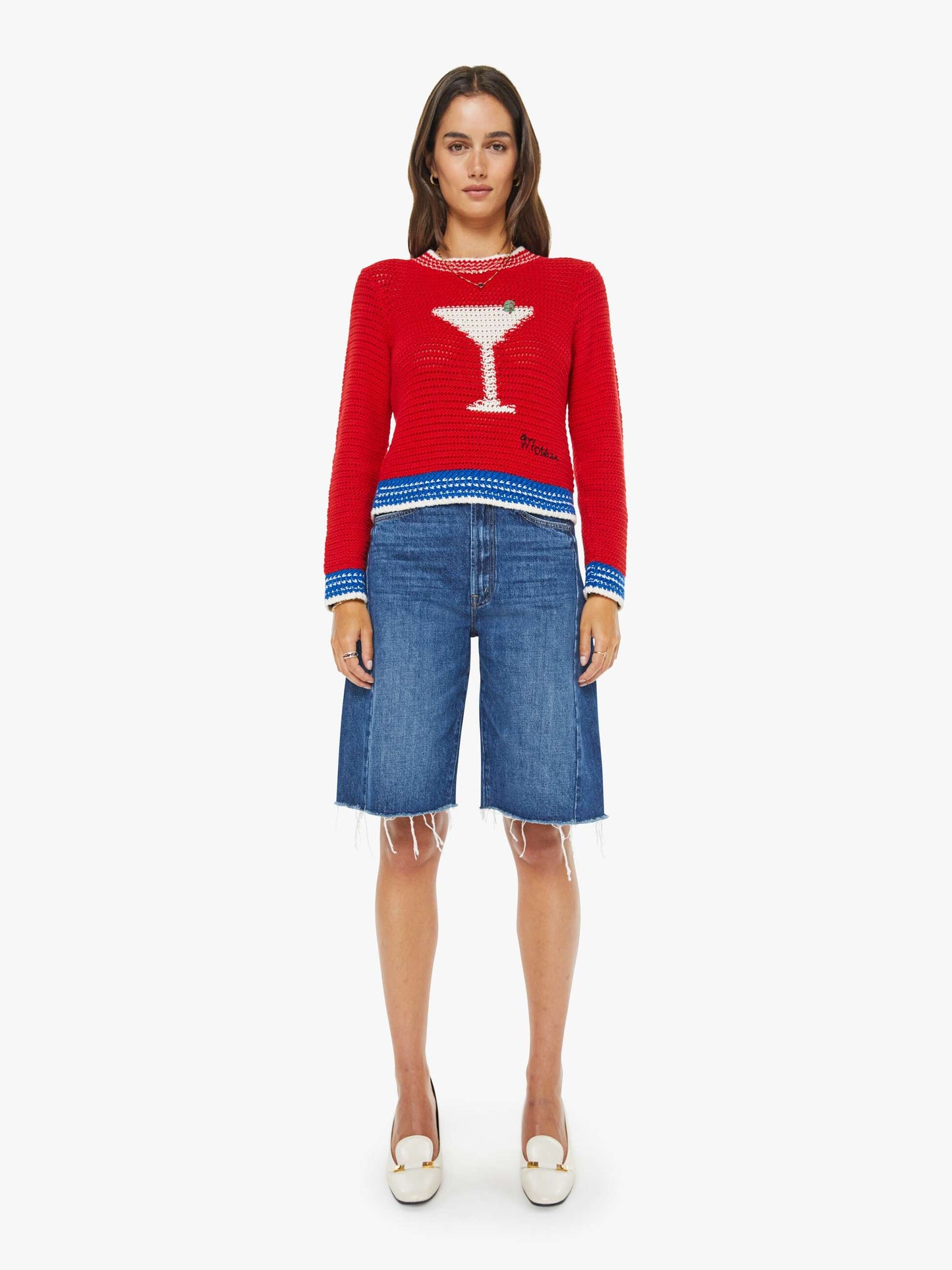 Mother Denim Women The Half-Pipe Bermuda Fray