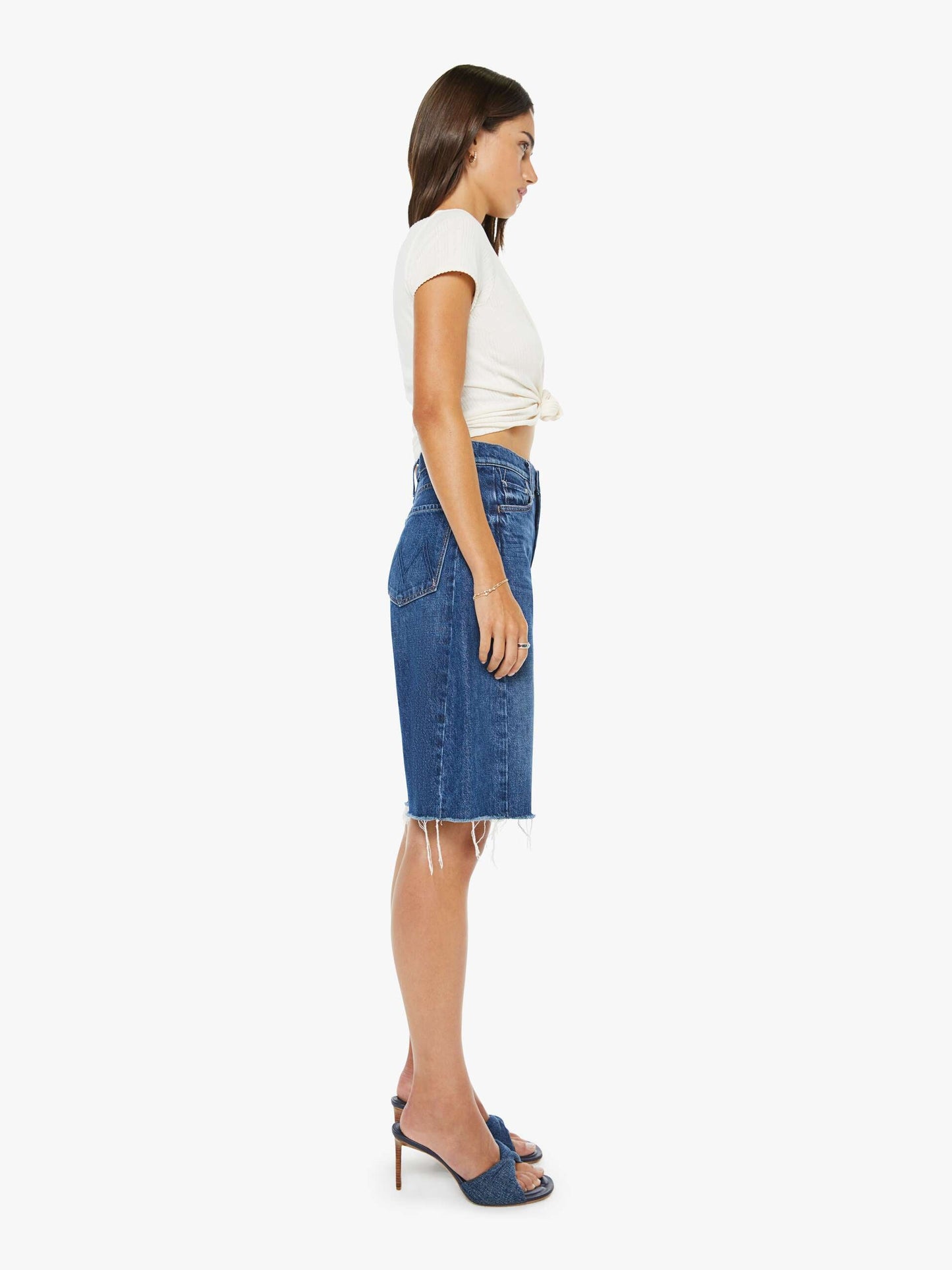 Mother Denim Women The Half-Pipe Bermuda Fray