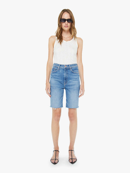 Mother Denim Women High Waisted Rider Bermuda Short Fray