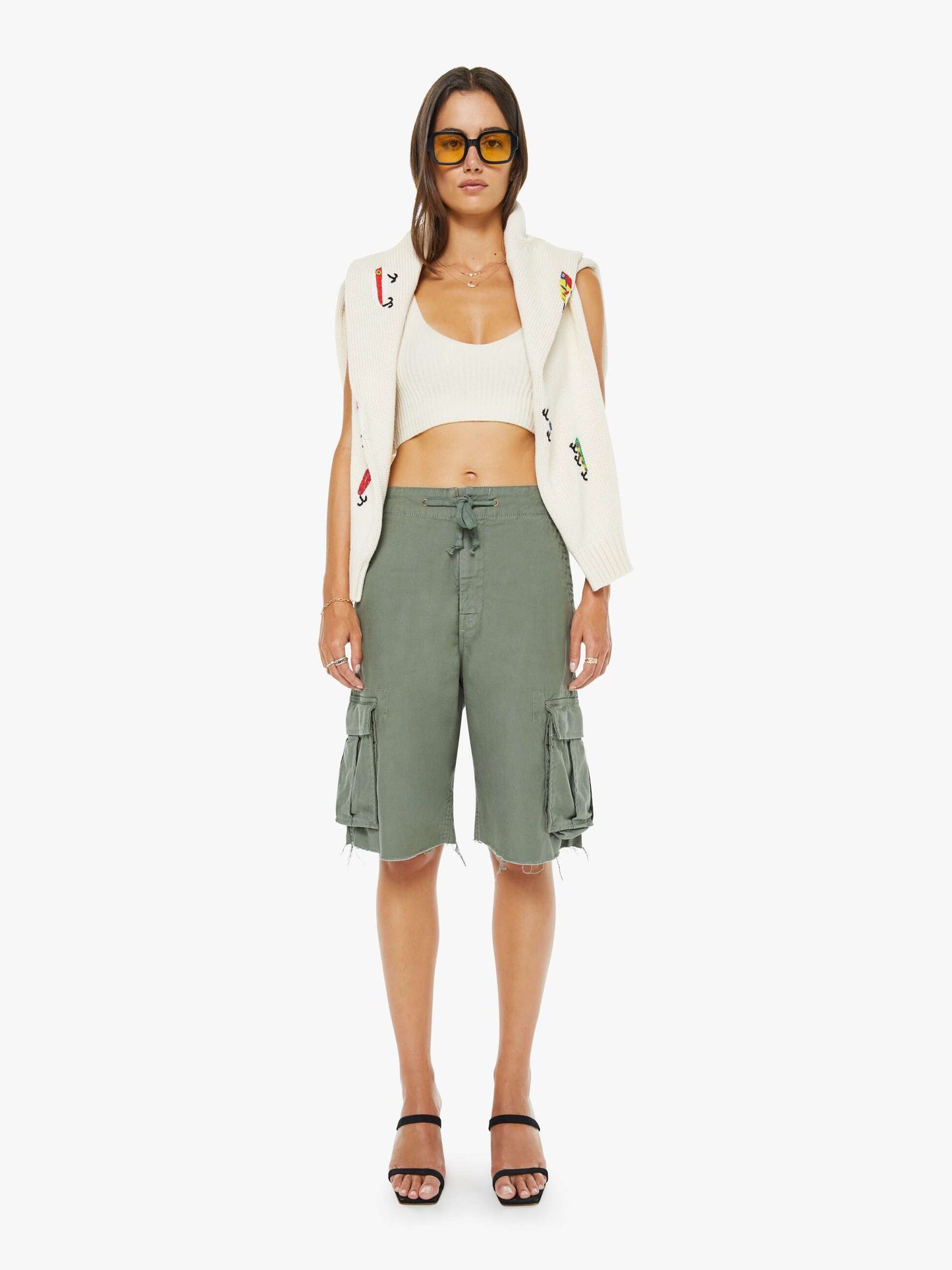 Mother Denim Women The Free Fall Short Fray