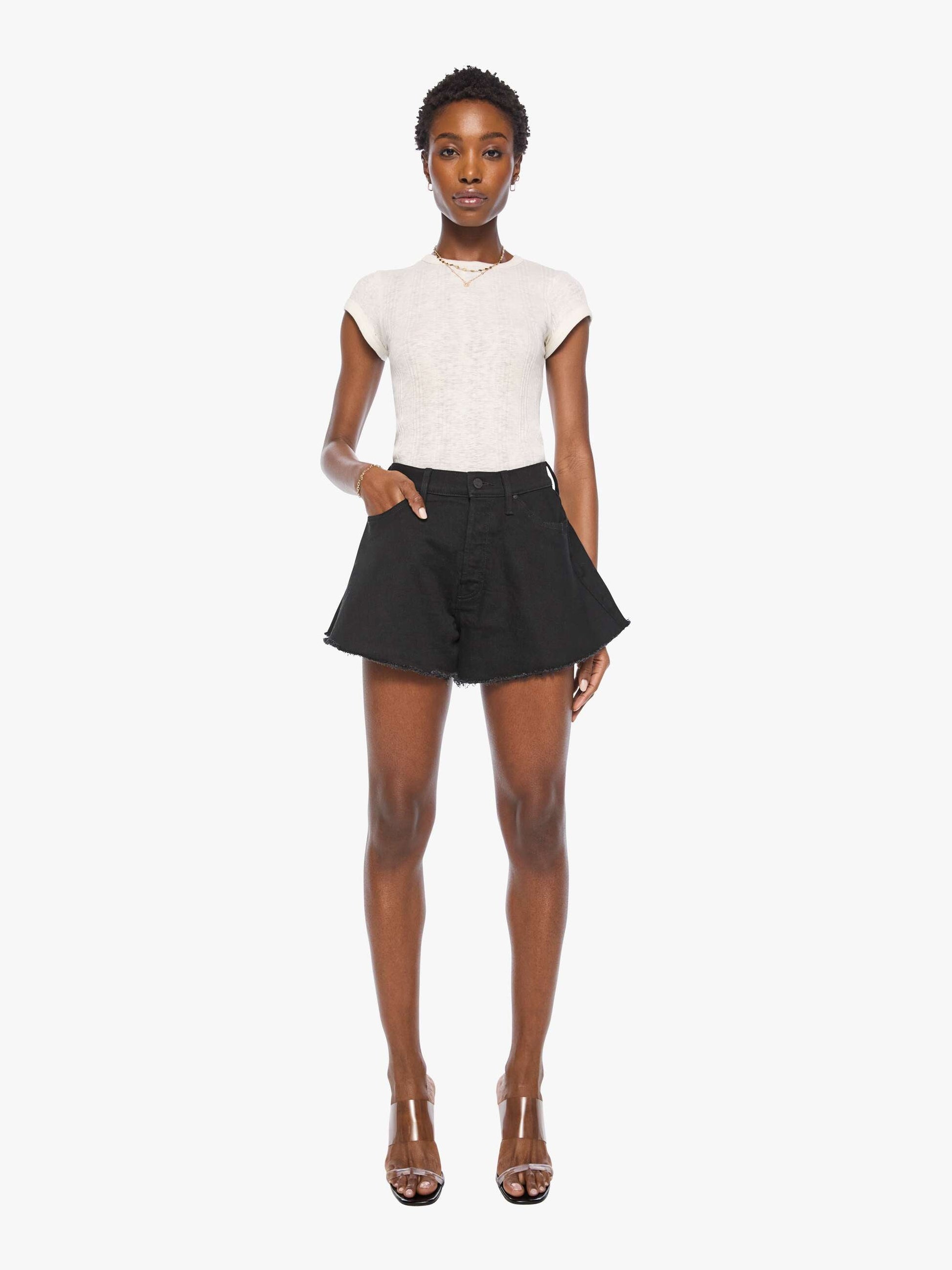 Mother Denim Women The Flutter Short Fray