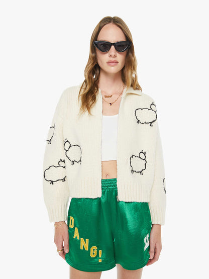 Mother Denim Women The Crop Raquette Cardigan