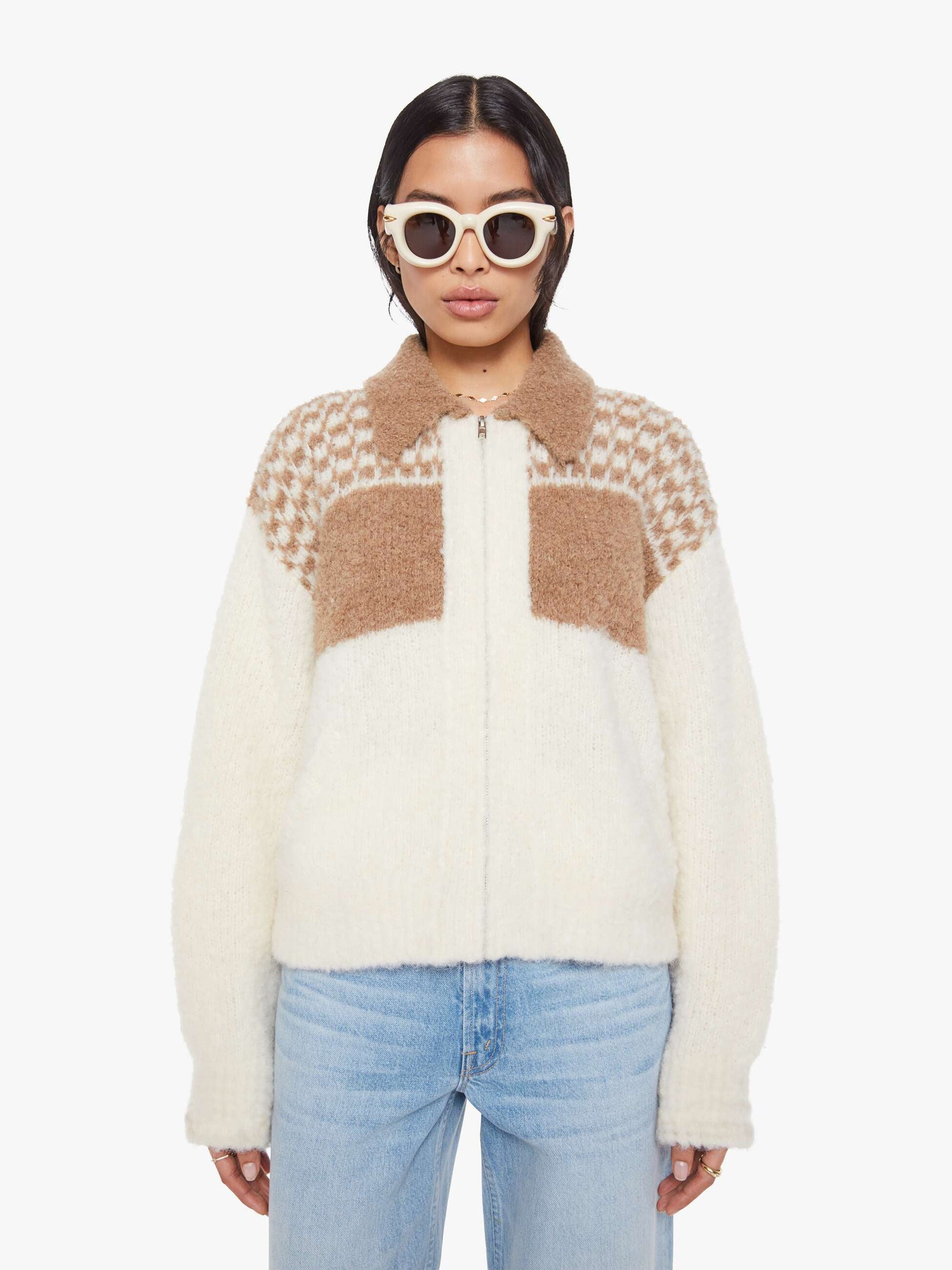 Mother Denim Women The Zip Raquette Cardigan