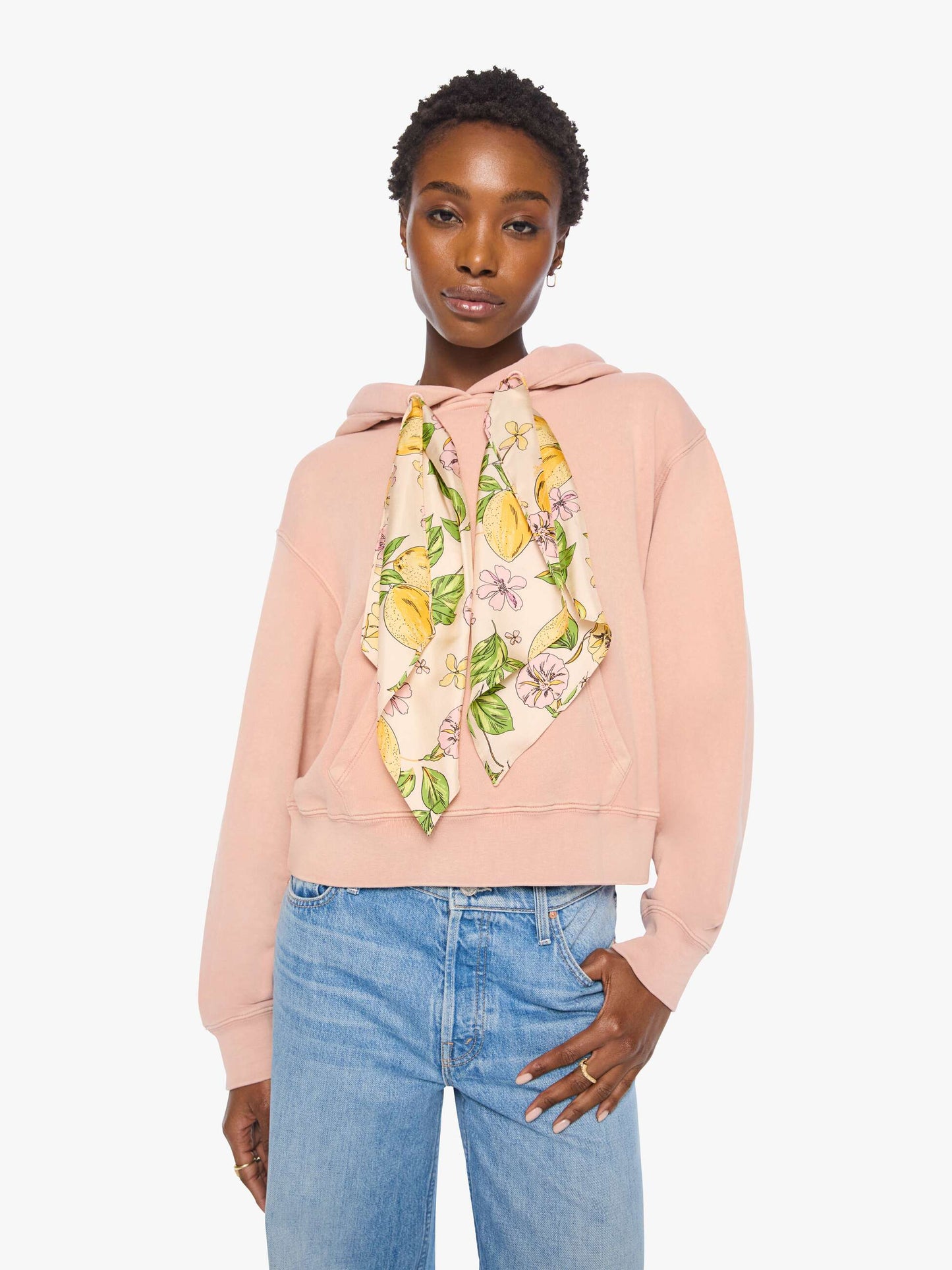 Mother Denim Women The Shrunken Boxy Cravat Hoodie