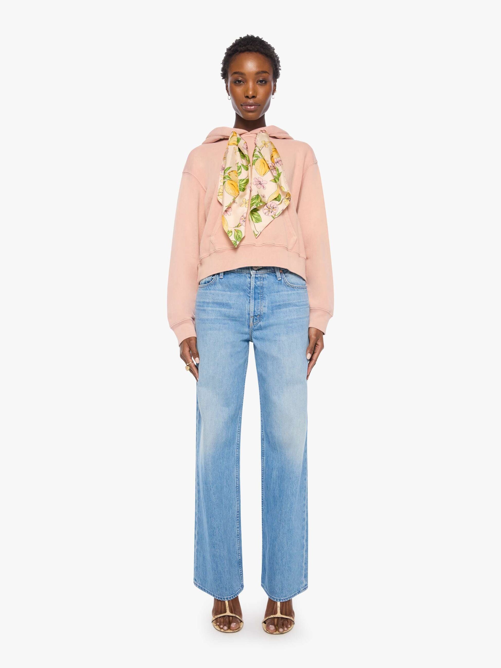 Mother Denim Women The Shrunken Boxy Cravat Hoodie