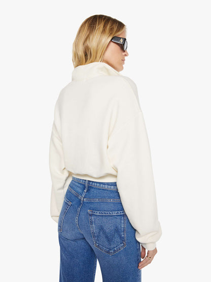 Mother Denim Women Eterne Cropped Half-Zip Sweatshirt