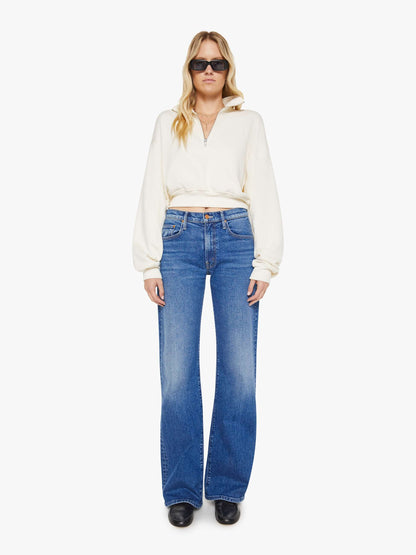 Mother Denim Women Eterne Cropped Half-Zip Sweatshirt