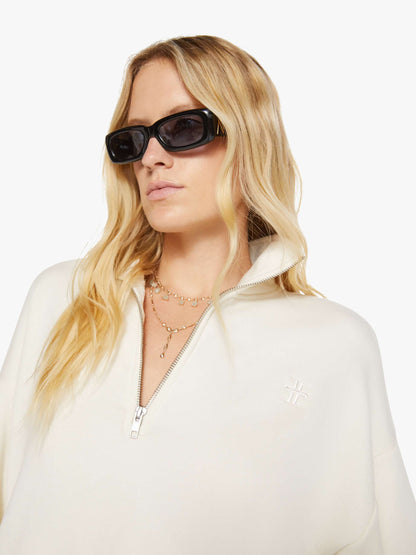 Mother Denim Women Eterne Cropped Half-Zip Sweatshirt