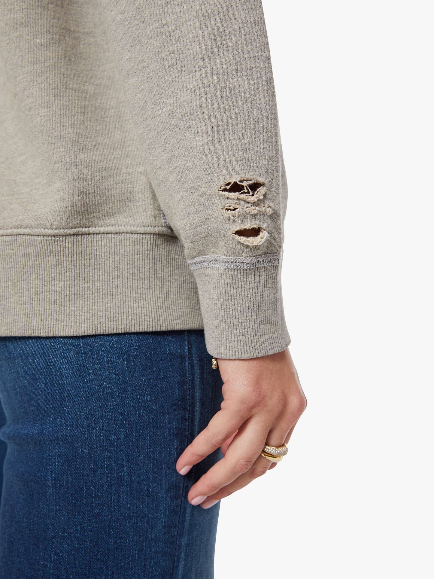 Mother Denim Women MadeWorn Rolling Stones Destroyed Sweatshirt
